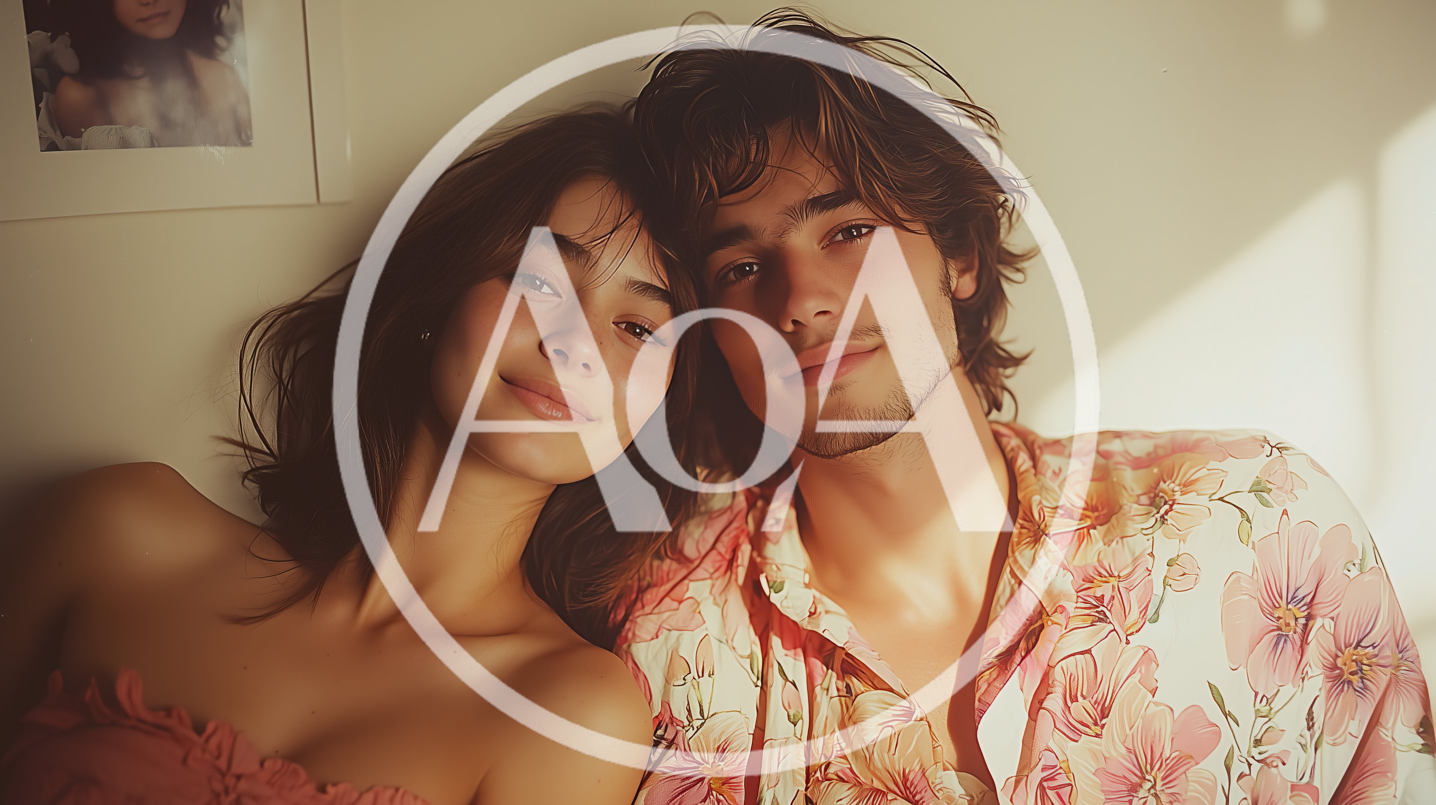 Young Couple Posing Together In Soft Sunlight