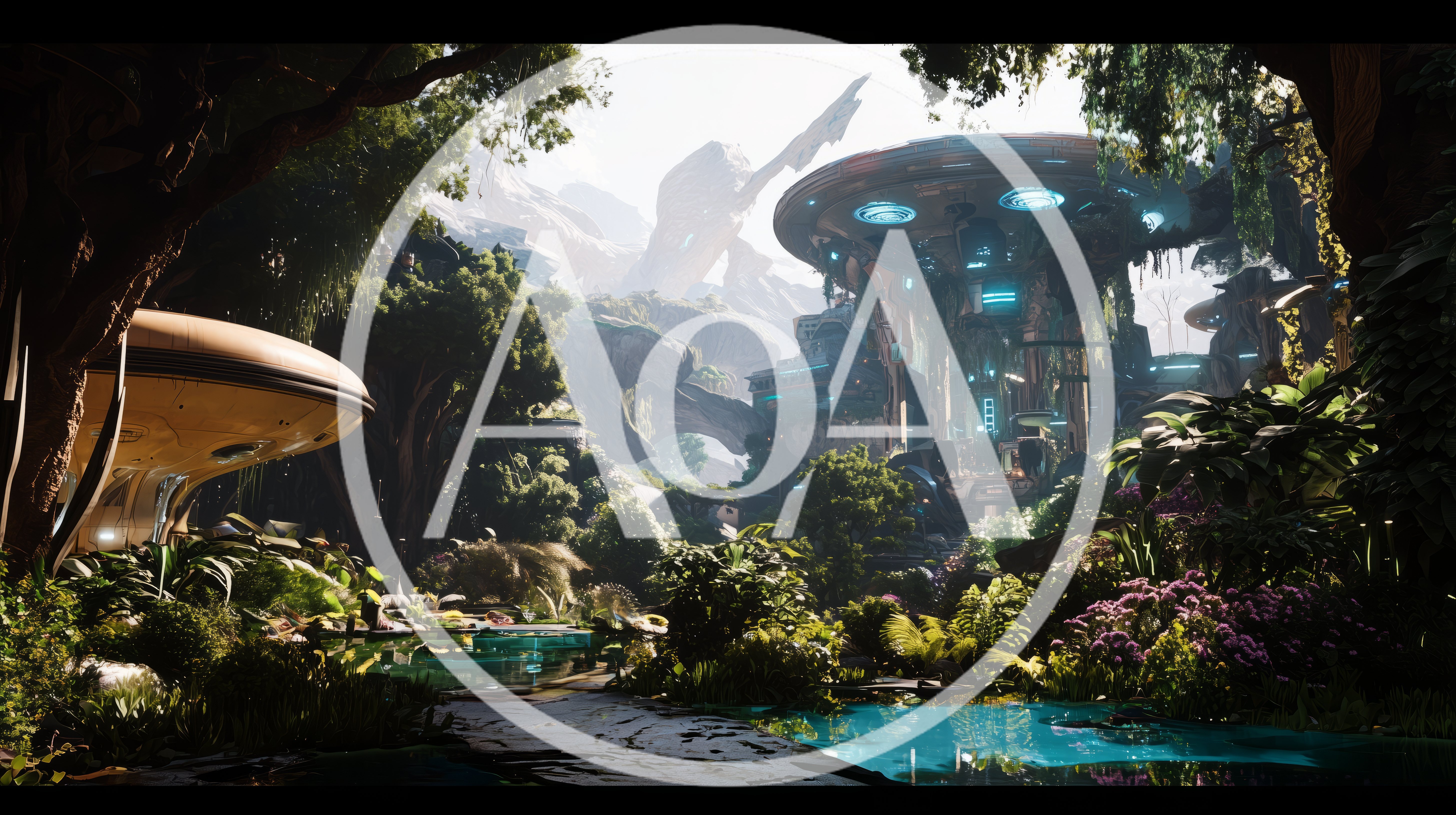 Futuristic Alien Jungle City With Advanced Technology