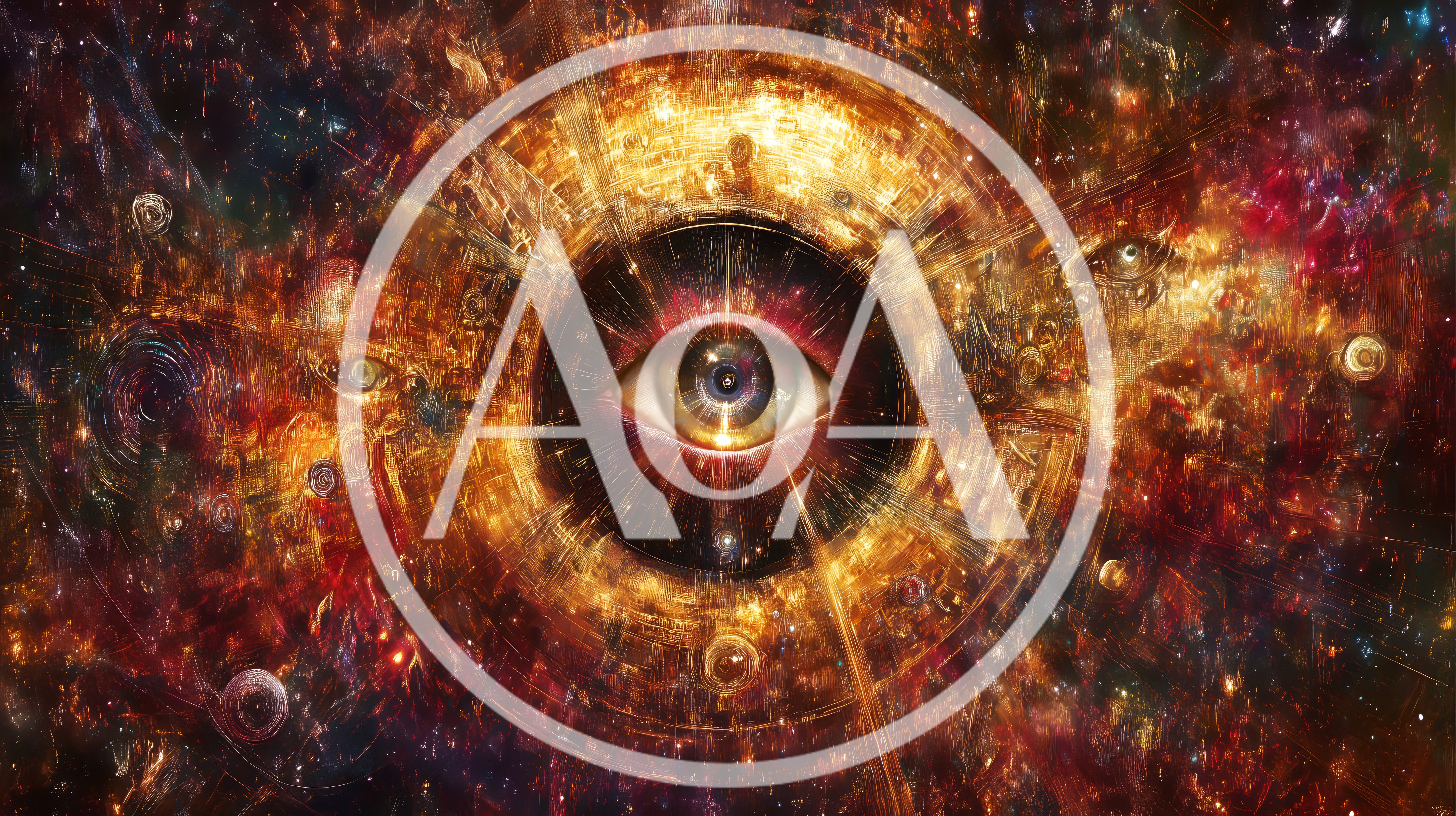 Cosmic Eye Surrounded By Radiant Golden Celestial Patterns