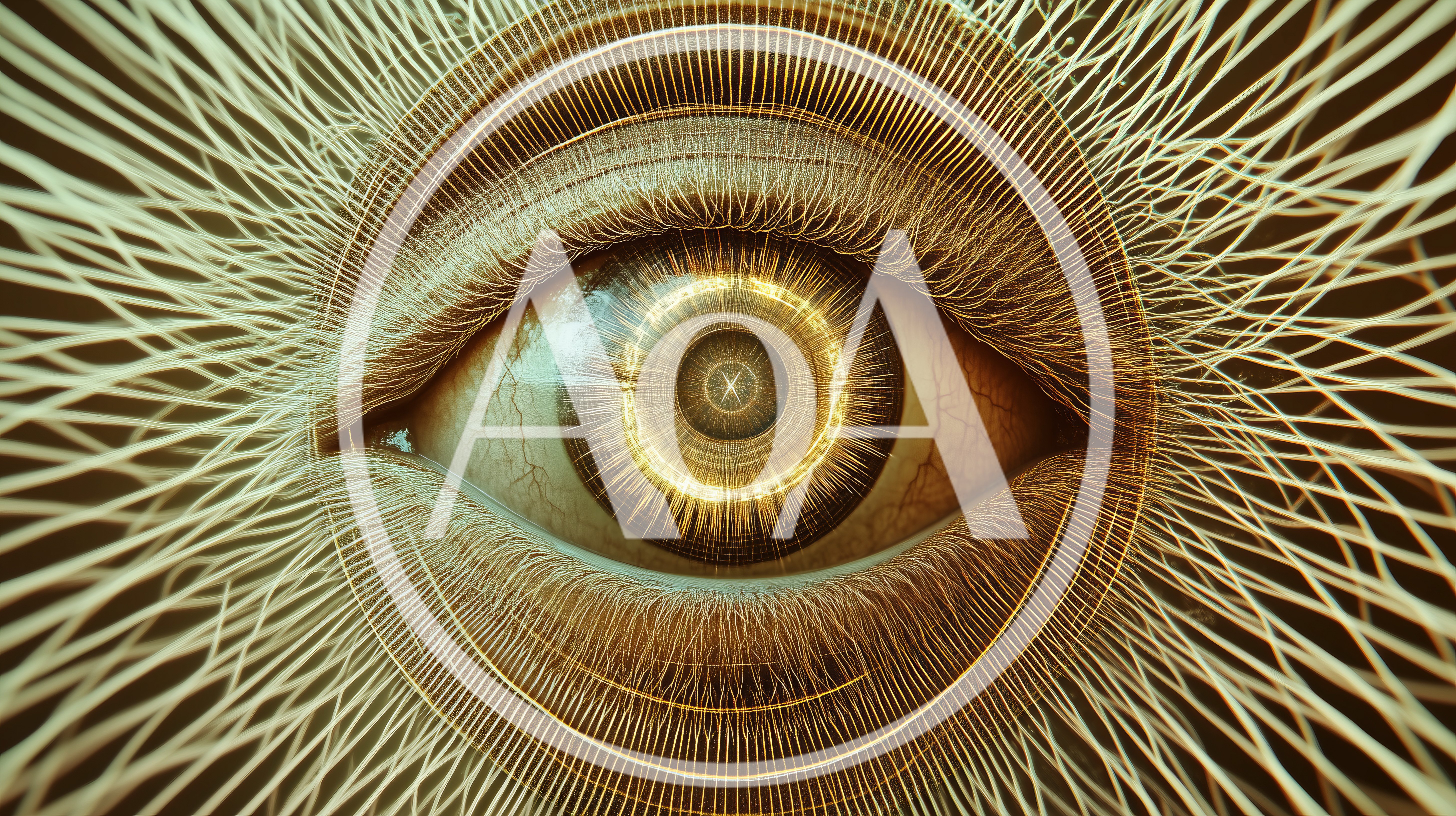 Abstract Digital Eye With Glowing Neural Network Connections