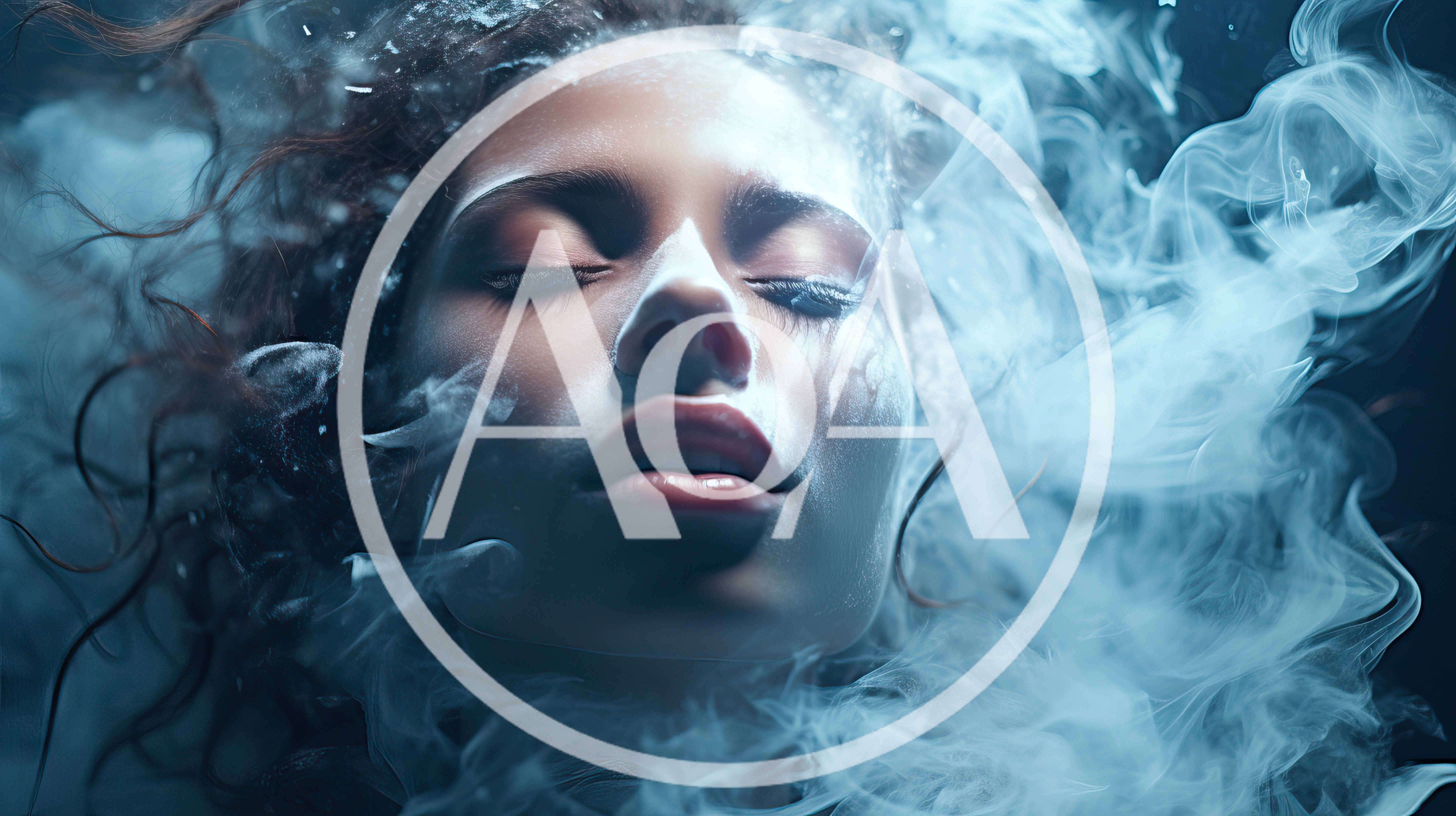 Woman Submerged In Water With Swirling Smoke Effects