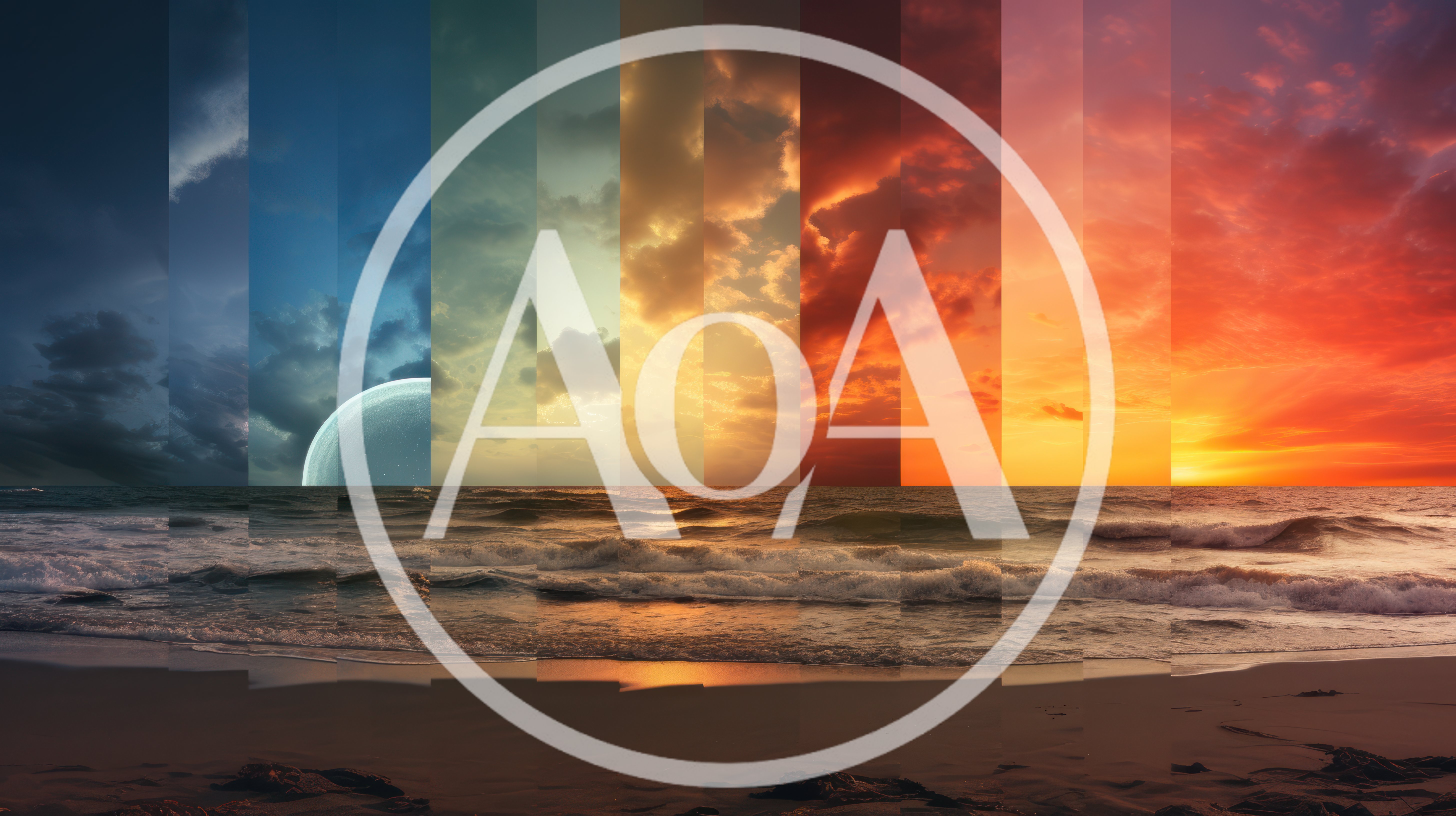 Time Lapse Composite Of A Beach Sunset And Moonrise