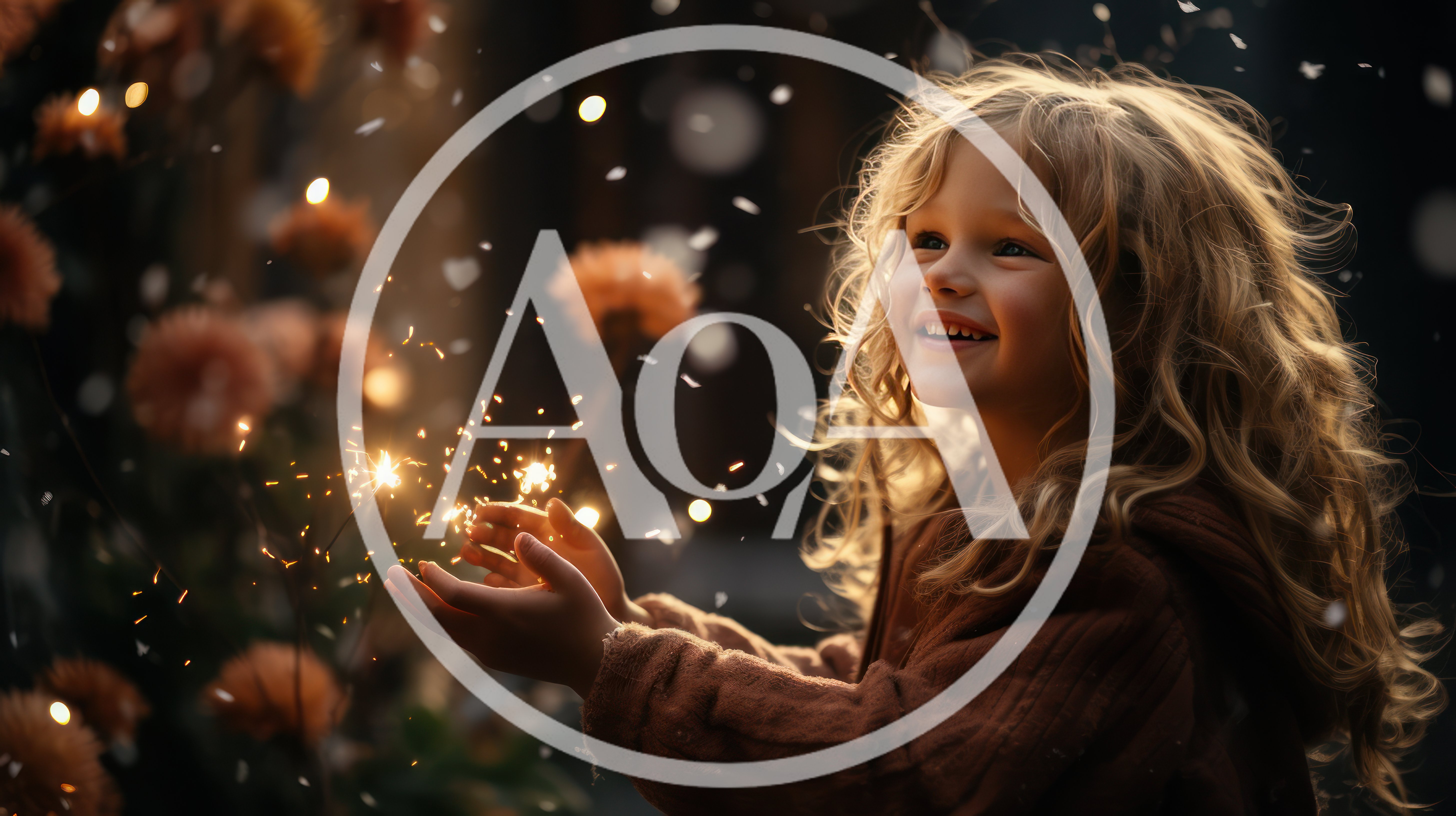 Young Girl Holding Glowing Sparklers Outdoors