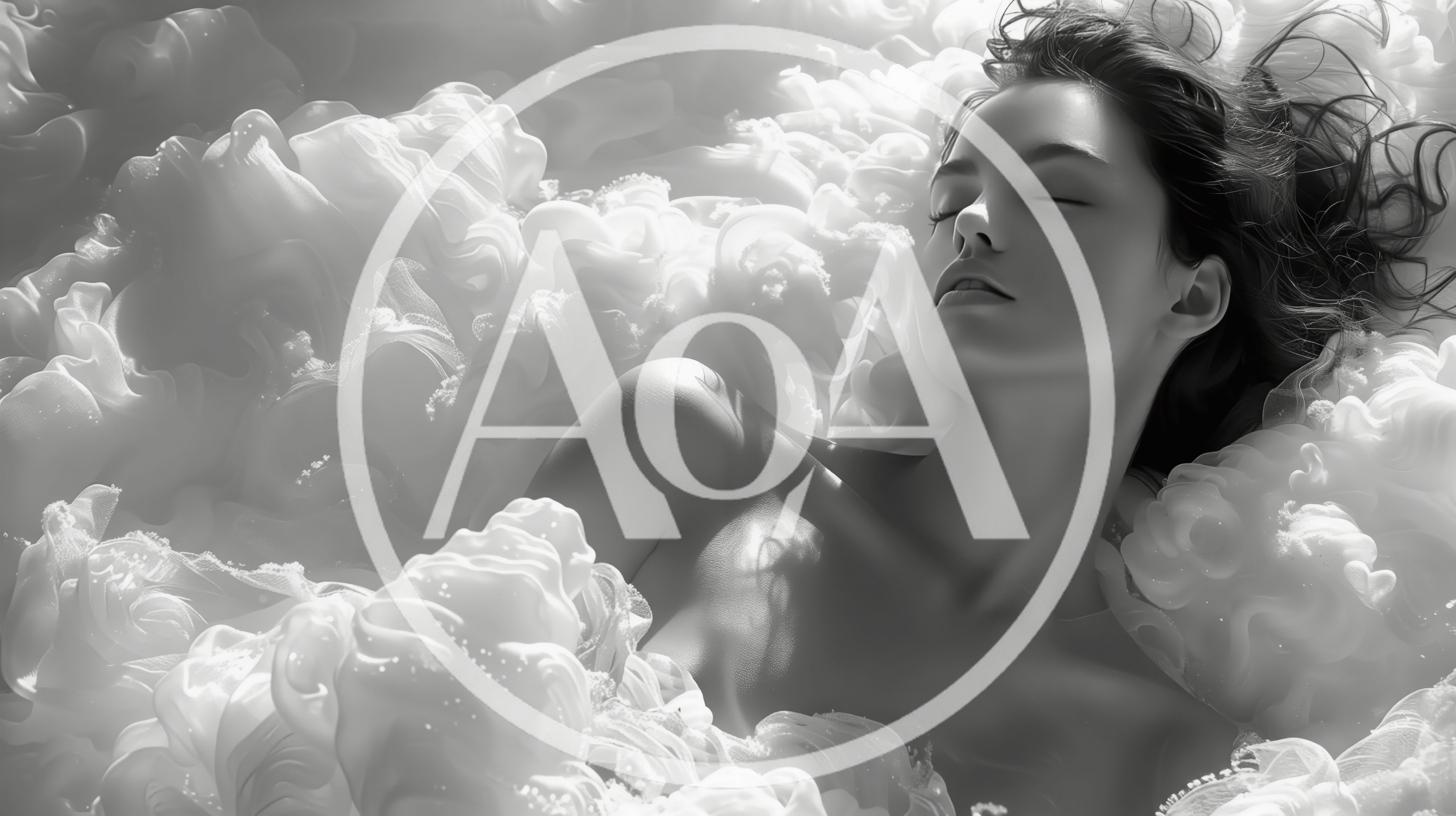 Serene Woman Resting Amidst Soft White Fabric Layers