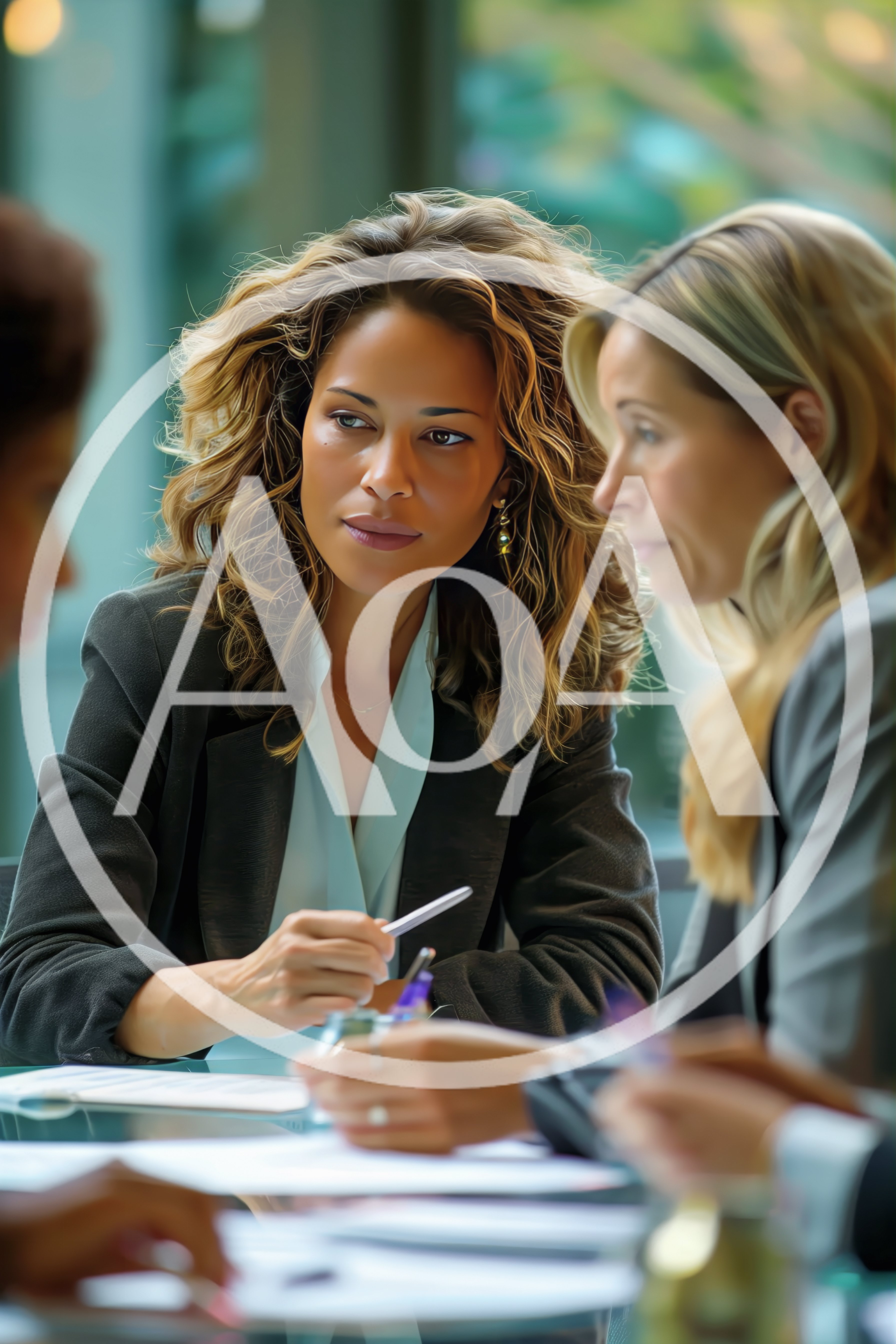 Professional Businesswomen Collaborating During A Corporate Meeting