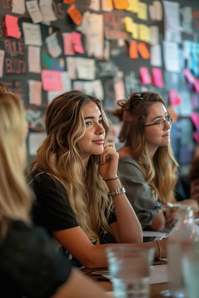 Young Women Collaborating During A Creative Office Meeting