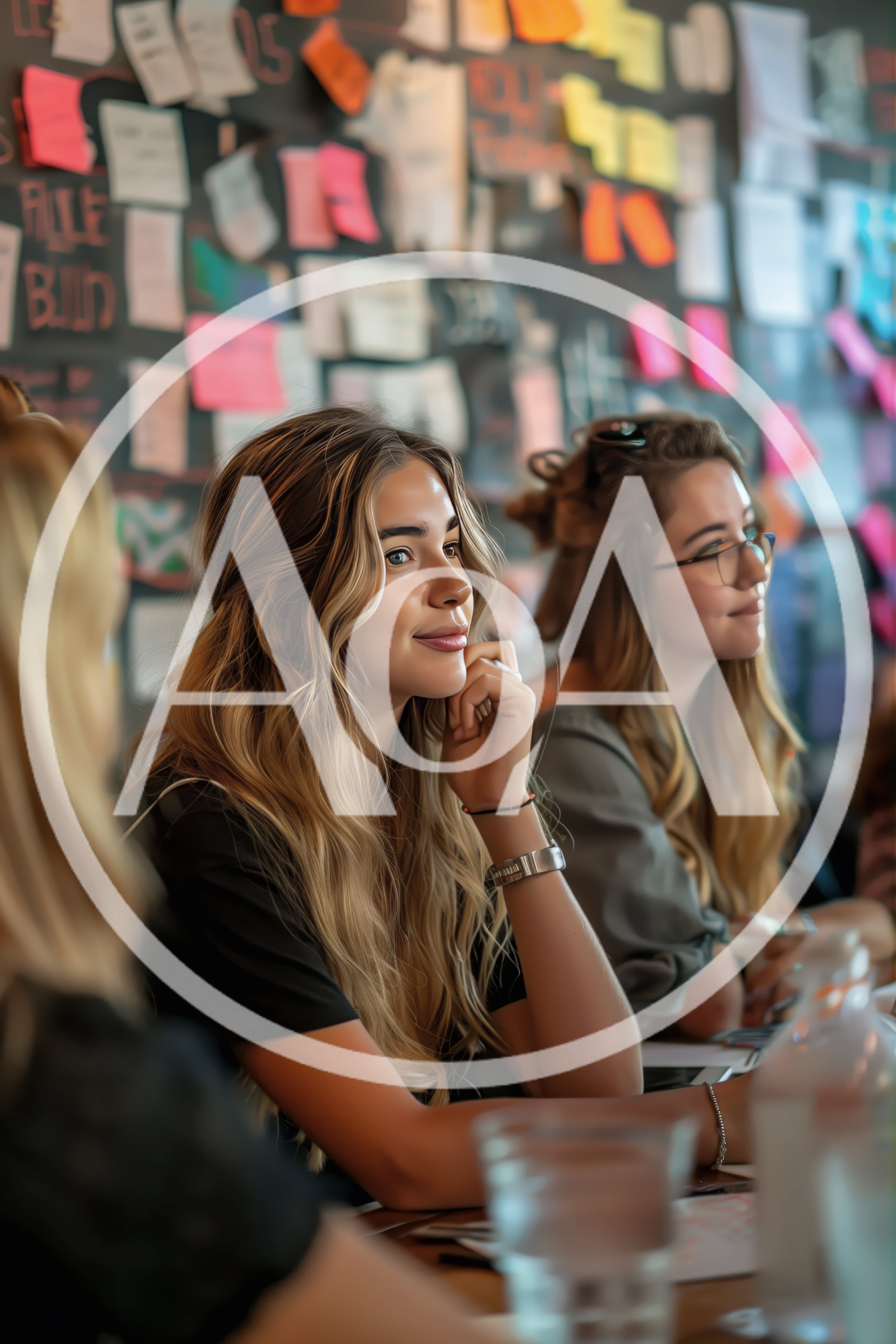 Young Women Collaborating During A Creative Office Meeting