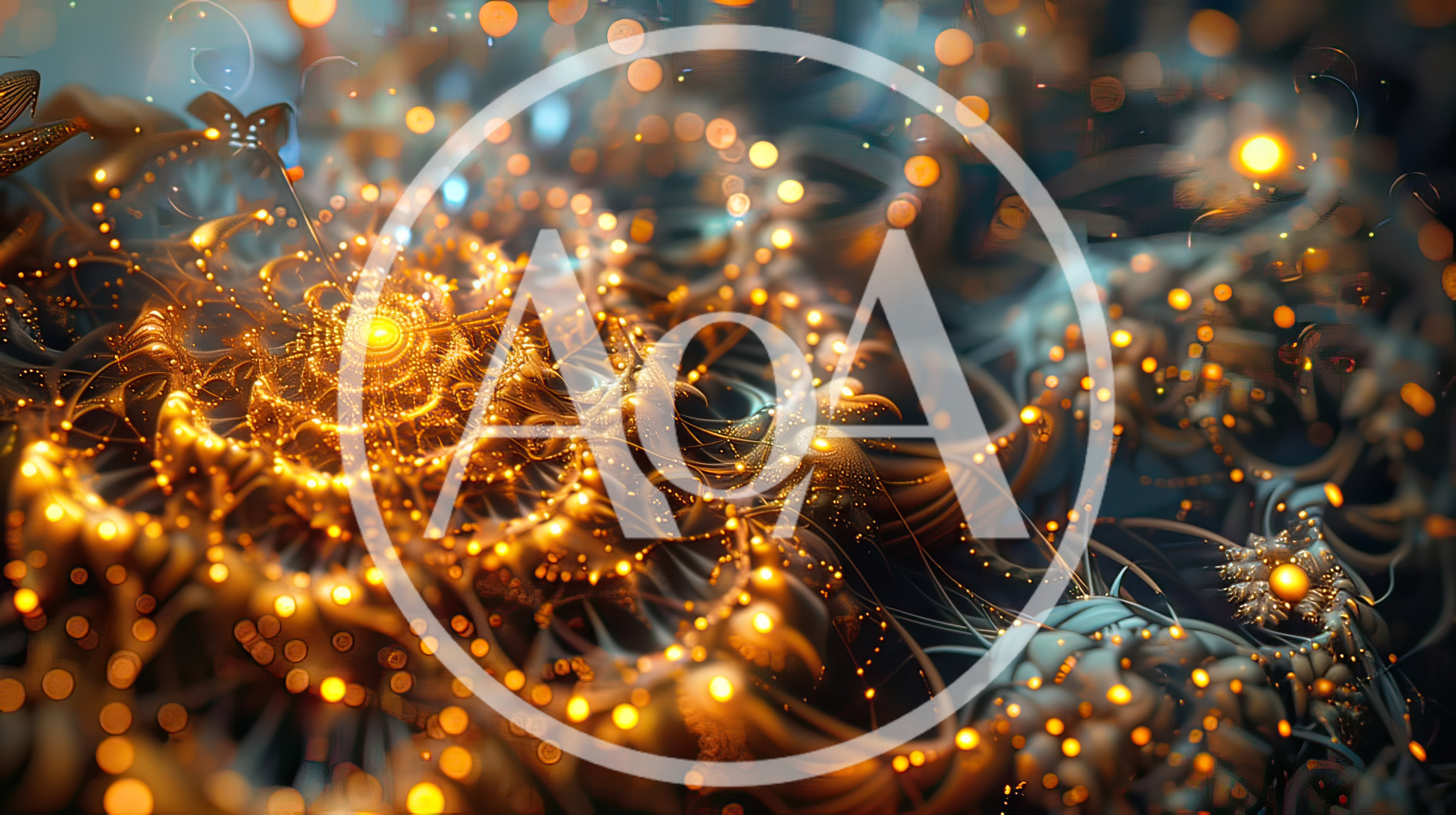 Abstract Golden Fractal Energy Flow Background