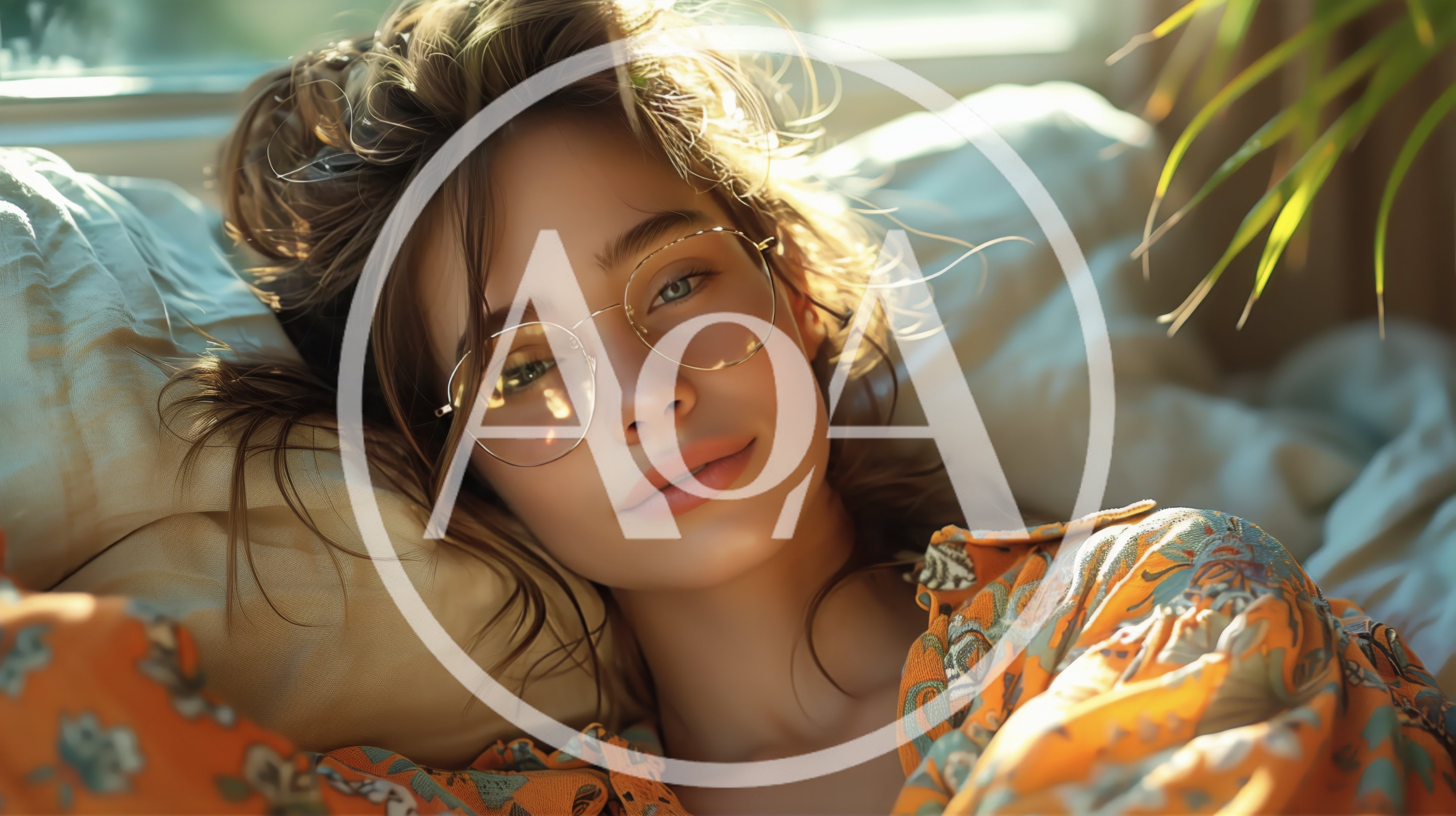 Young Woman Relaxing In Bed Wearing Glasses