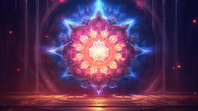 Glowing Abstract Mandala Portal With Radiant Energy