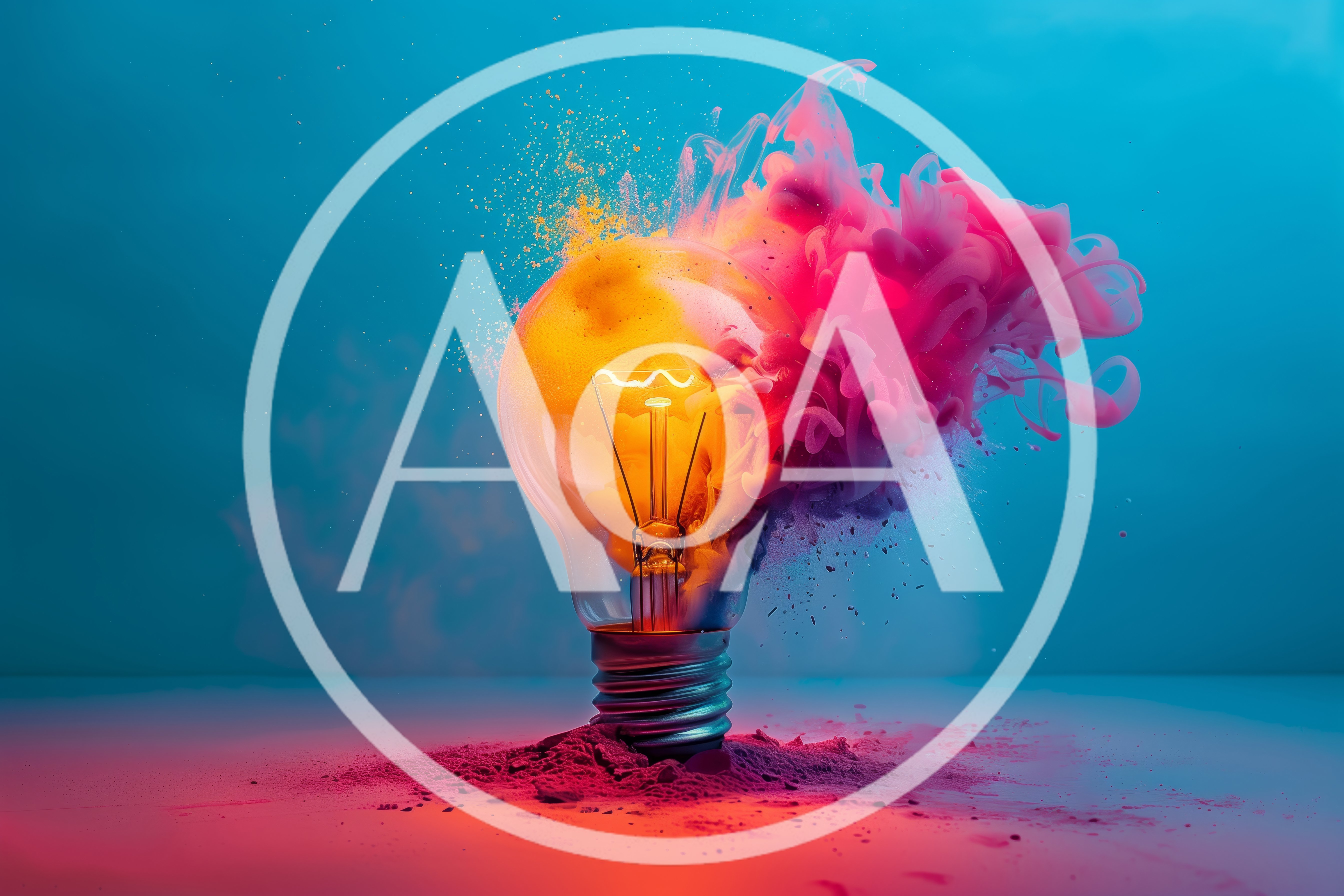 Light Bulb Exploding With Vibrant Pink Smoke