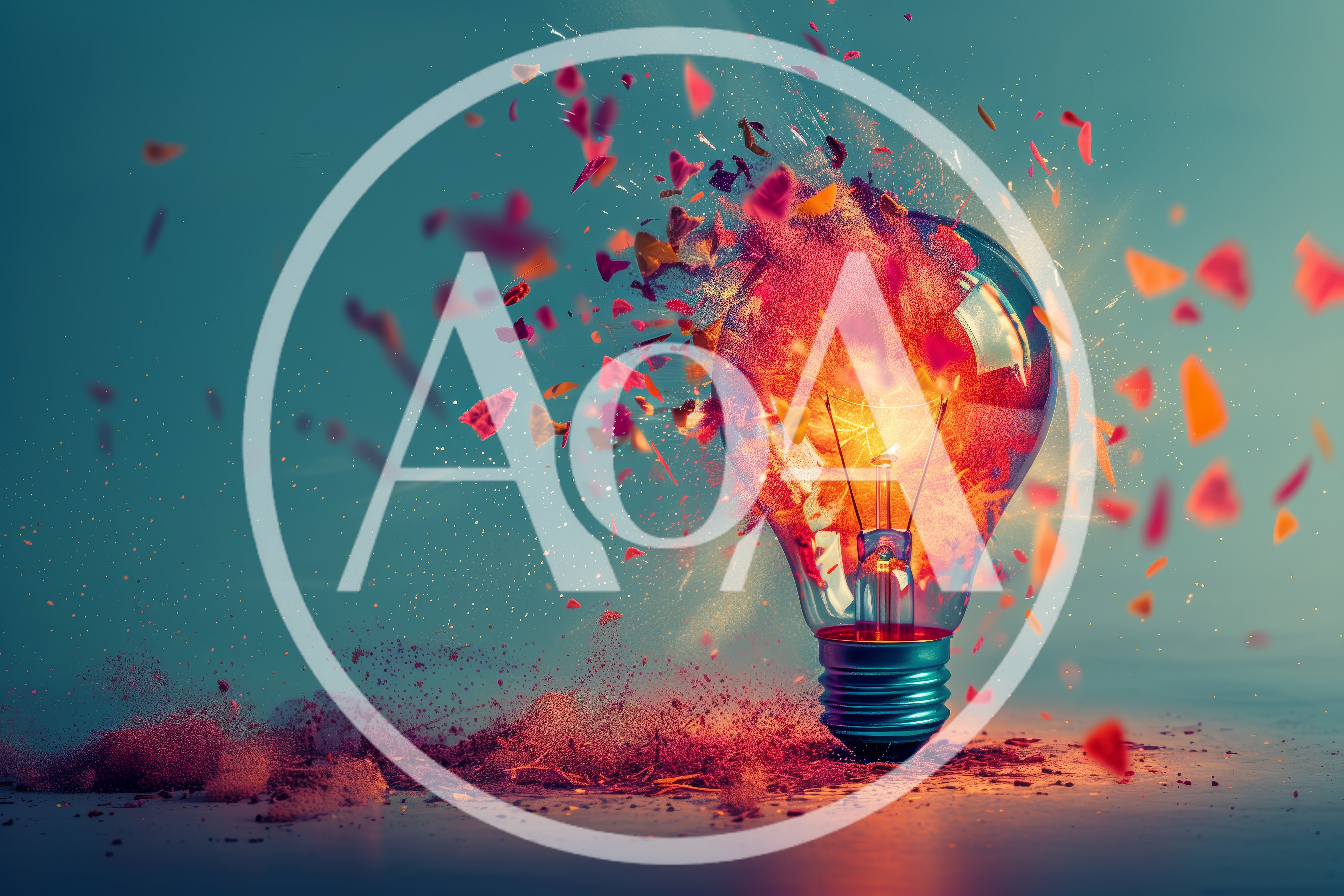 Exploding Light Bulb With Vibrant Colorful Particles