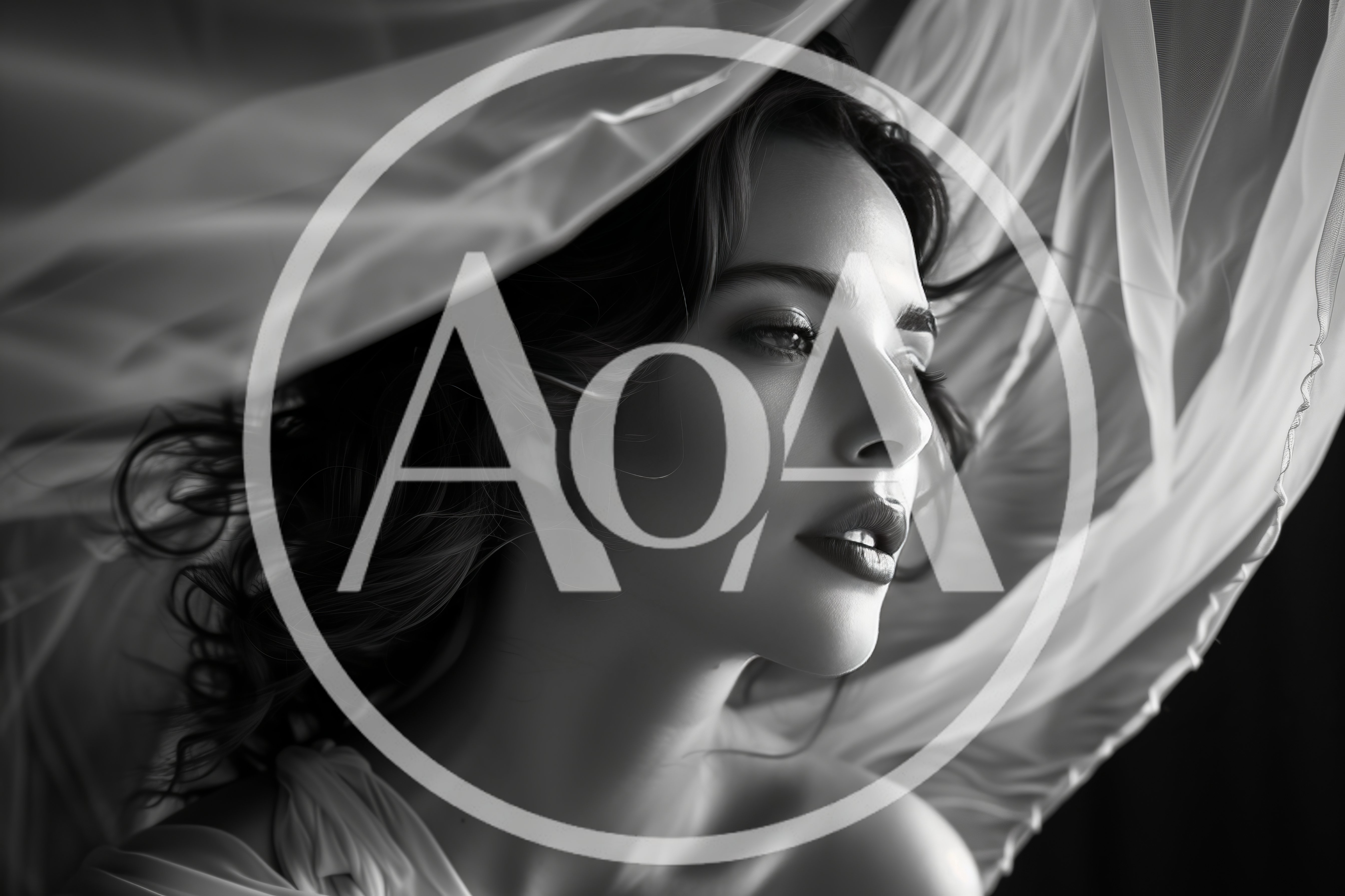 Portrait Of A Beautiful Woman With Flowing Fabric