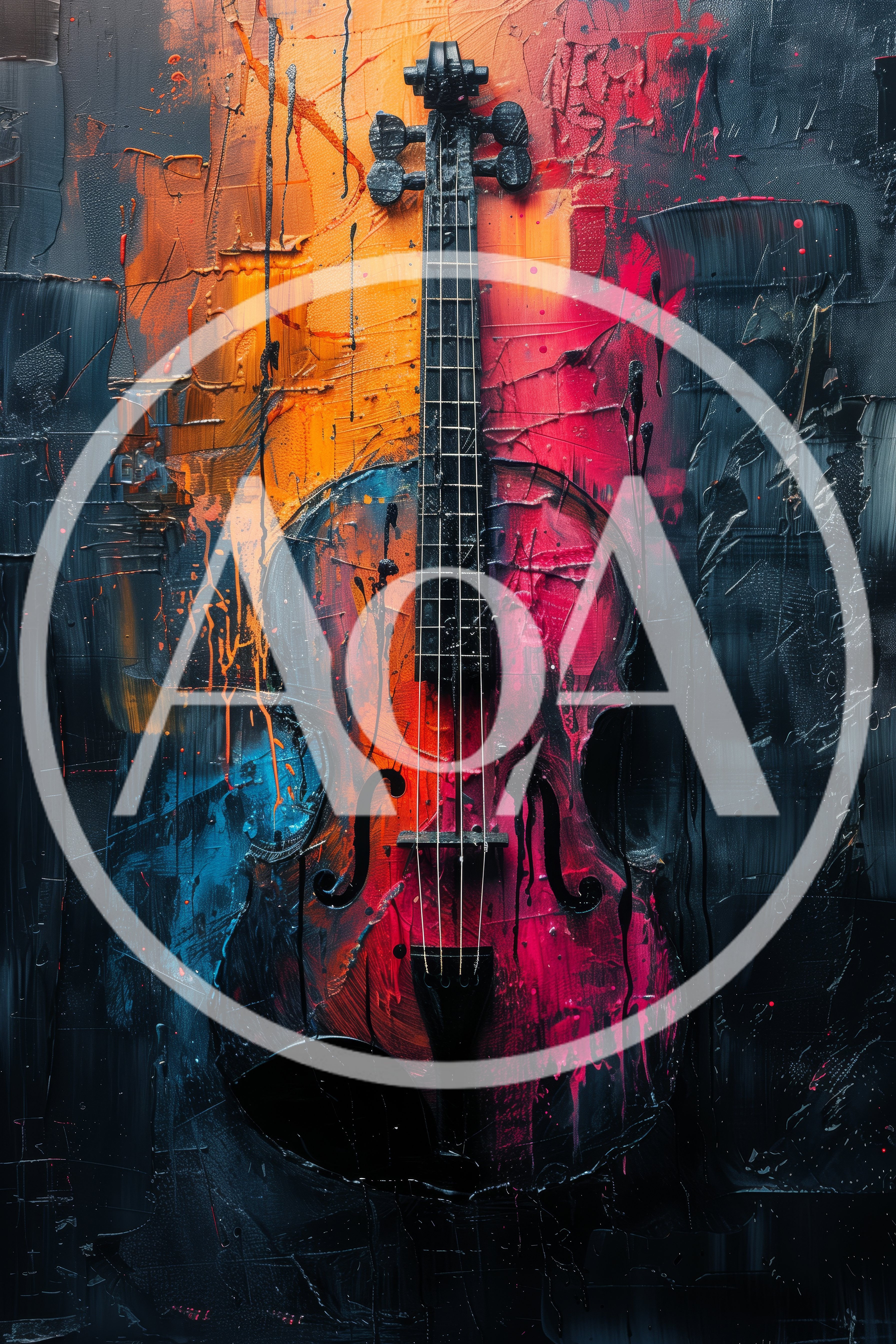 Abstract Oil Painting Of A Violin