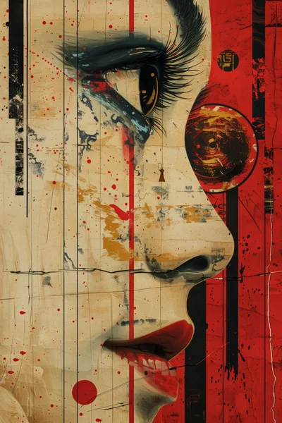 Abstract Artistic Portrait Of A Woman In Profile