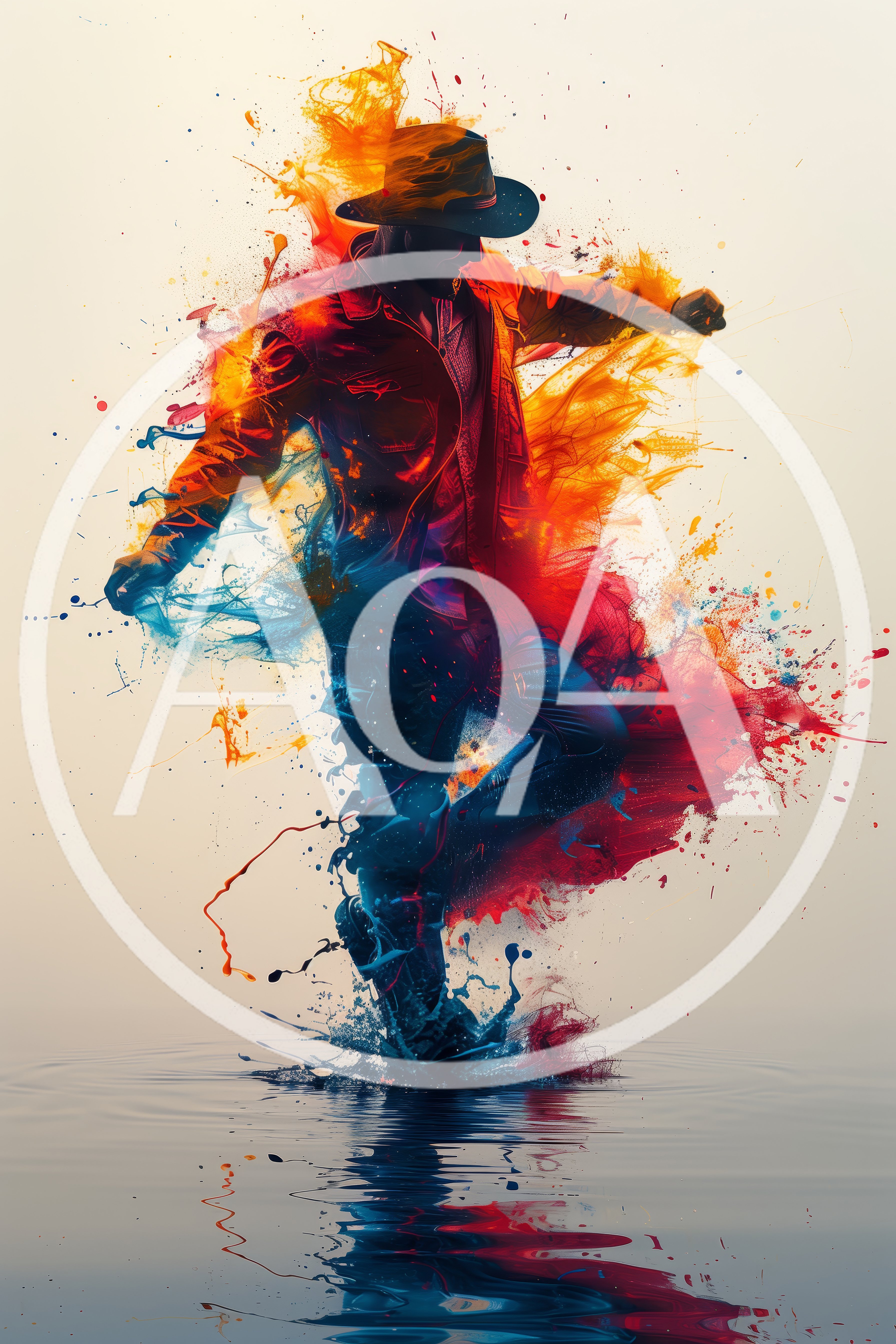 Abstract Artistic Silhouette Of A Dancing Cowboy