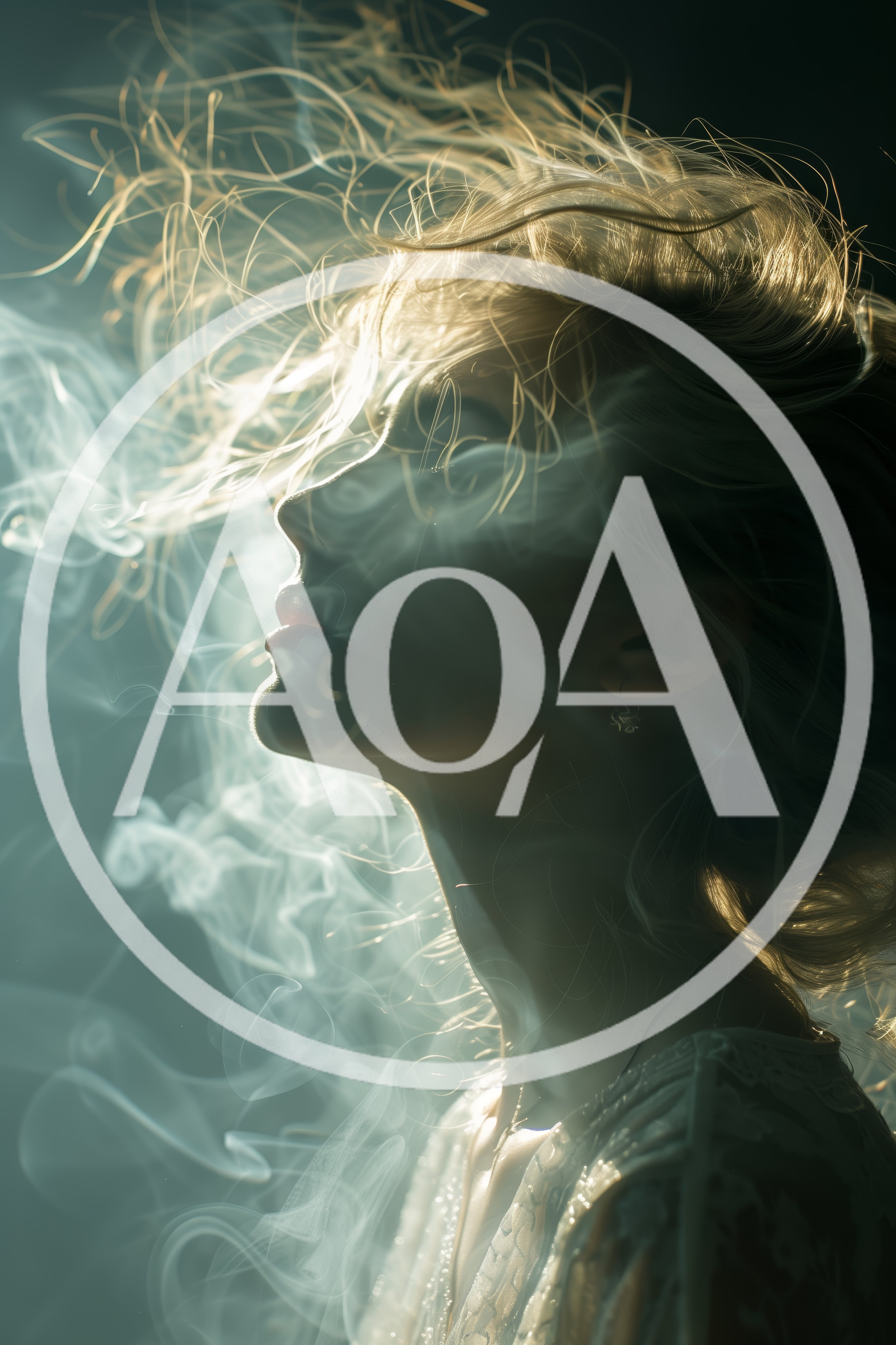 Ethereal Woman Profile Surrounded By Wispy Smoke