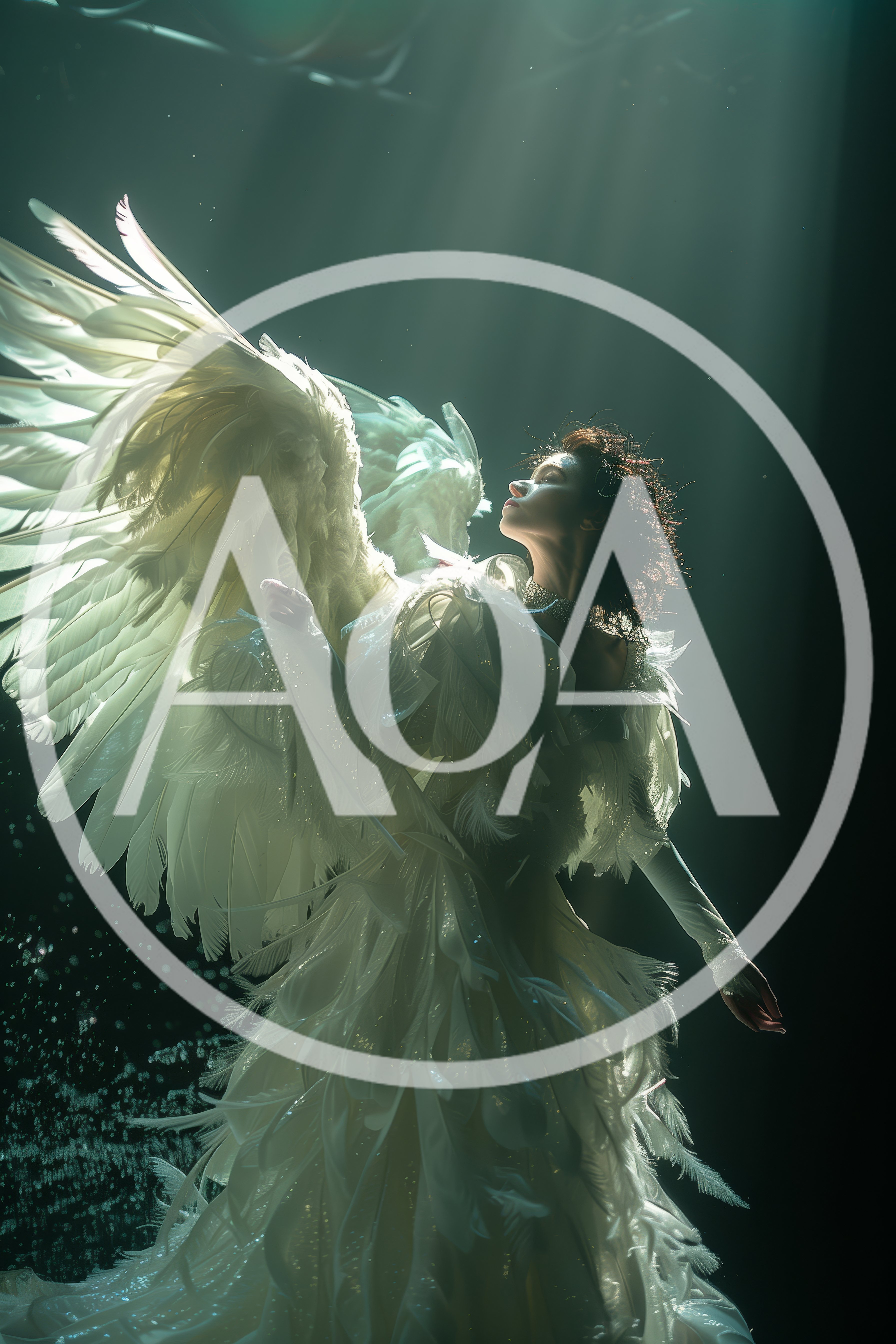Ethereal Angel Figure With Large White Wings