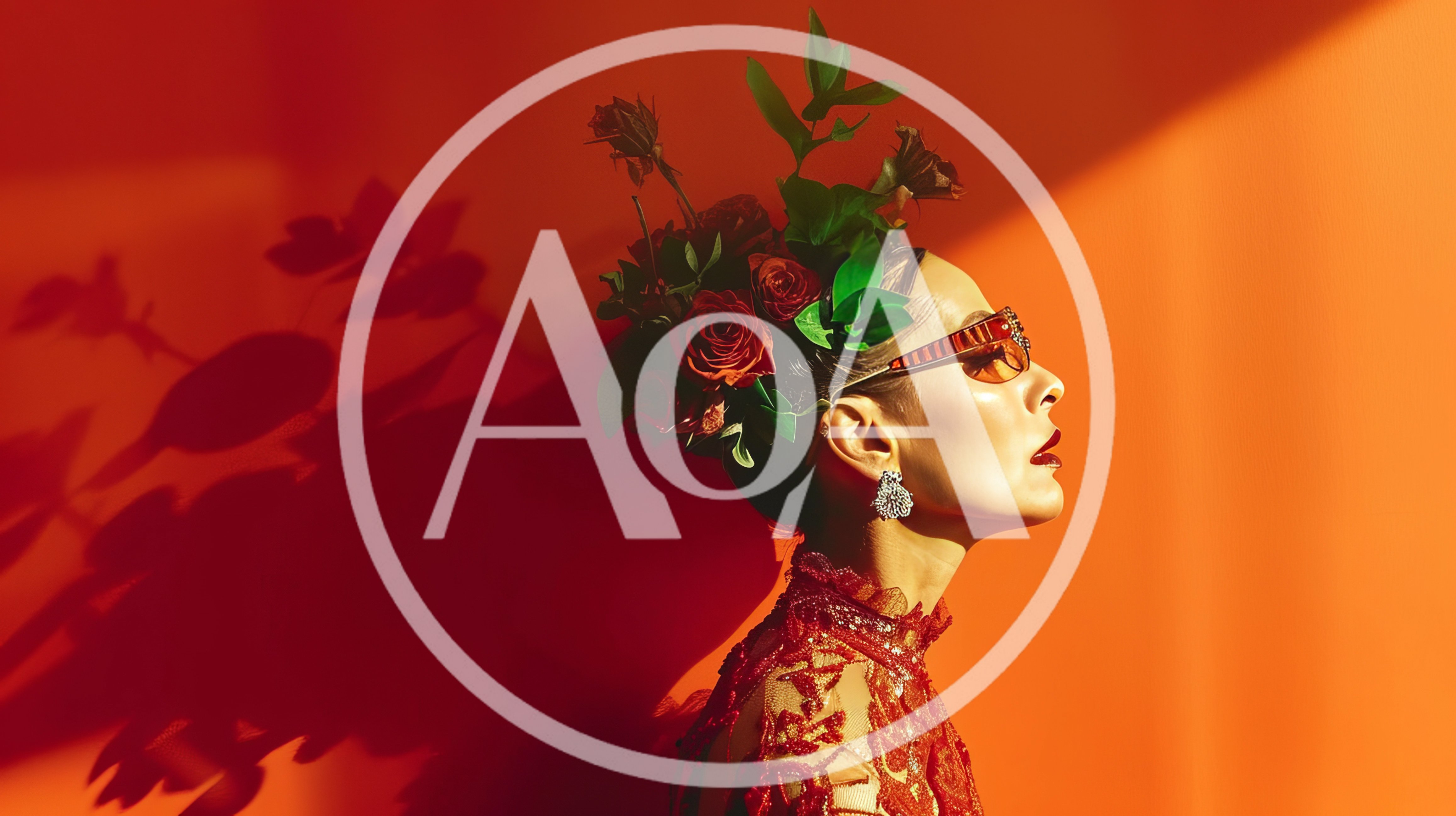 Fashion Portrait Of A Woman With Floral Headpiece