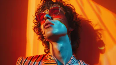 Stylish Young Man Wearing Retro Sunglasses