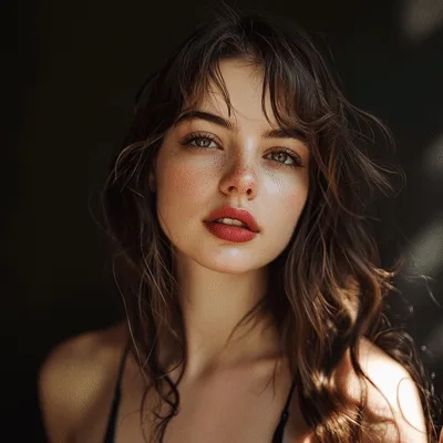 Portrait Of A Young Woman With Freckles