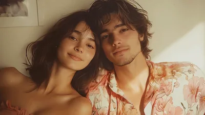 Young Couple Posing Together In Soft Natural Light