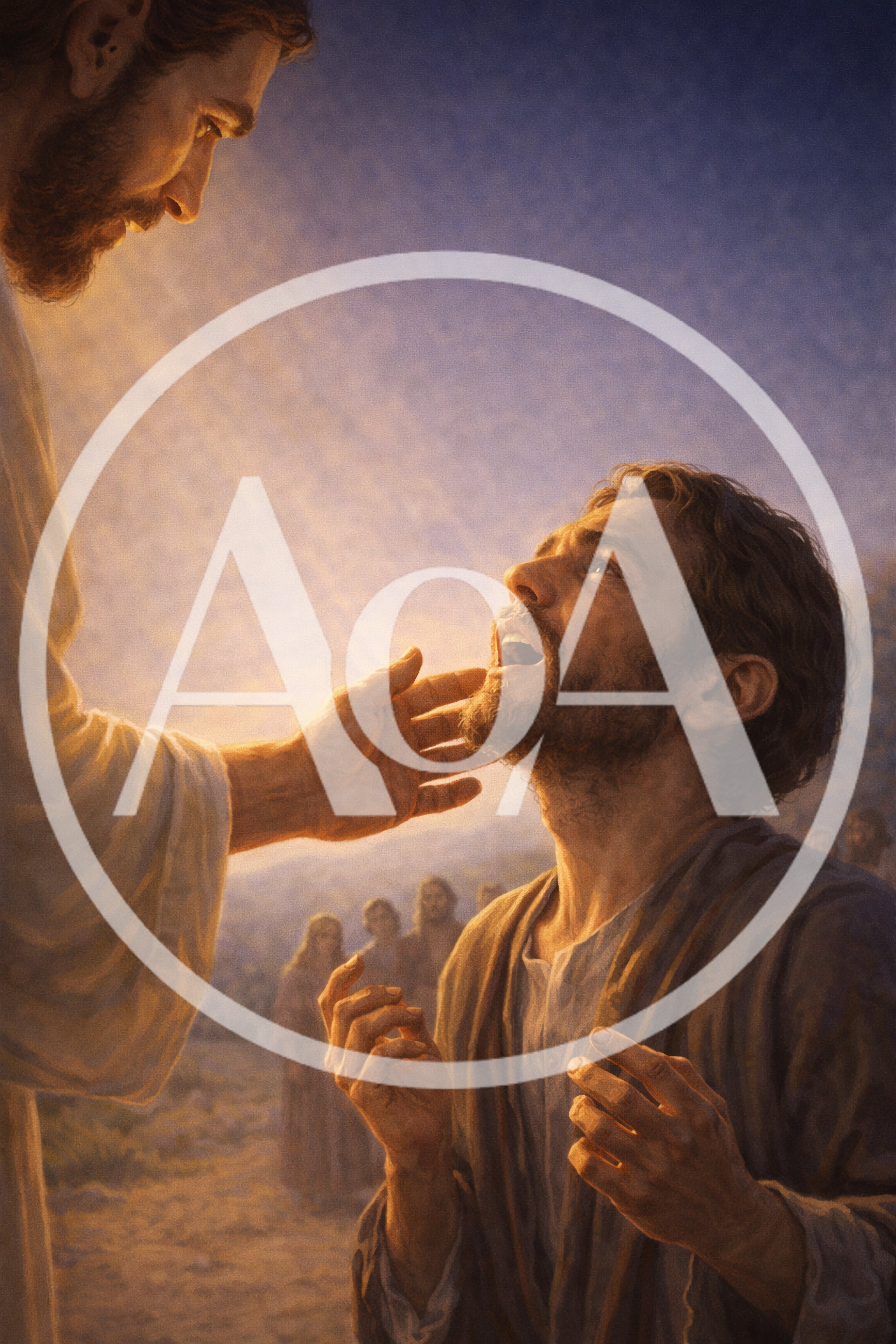 Jesus Healing A Blind Man In A Biblical Setting