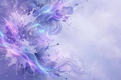 Abstract Purple And Blue Liquid Paint Splash Background