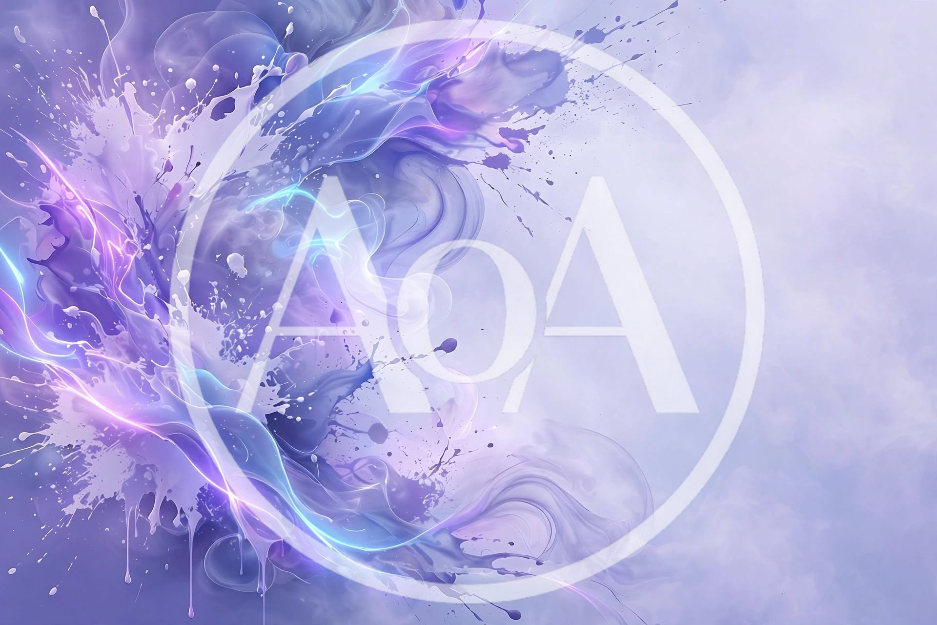 Abstract Purple And Blue Liquid Paint Splash Background