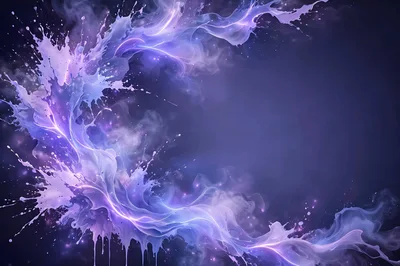 Abstract Purple Liquid Paint Splash Background