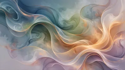 Abstract Flowing Silk Waves In Soft Pastel Tones