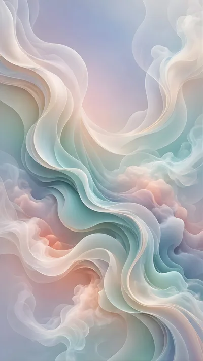 Abstract Pastel Flowing Silk Waves Background