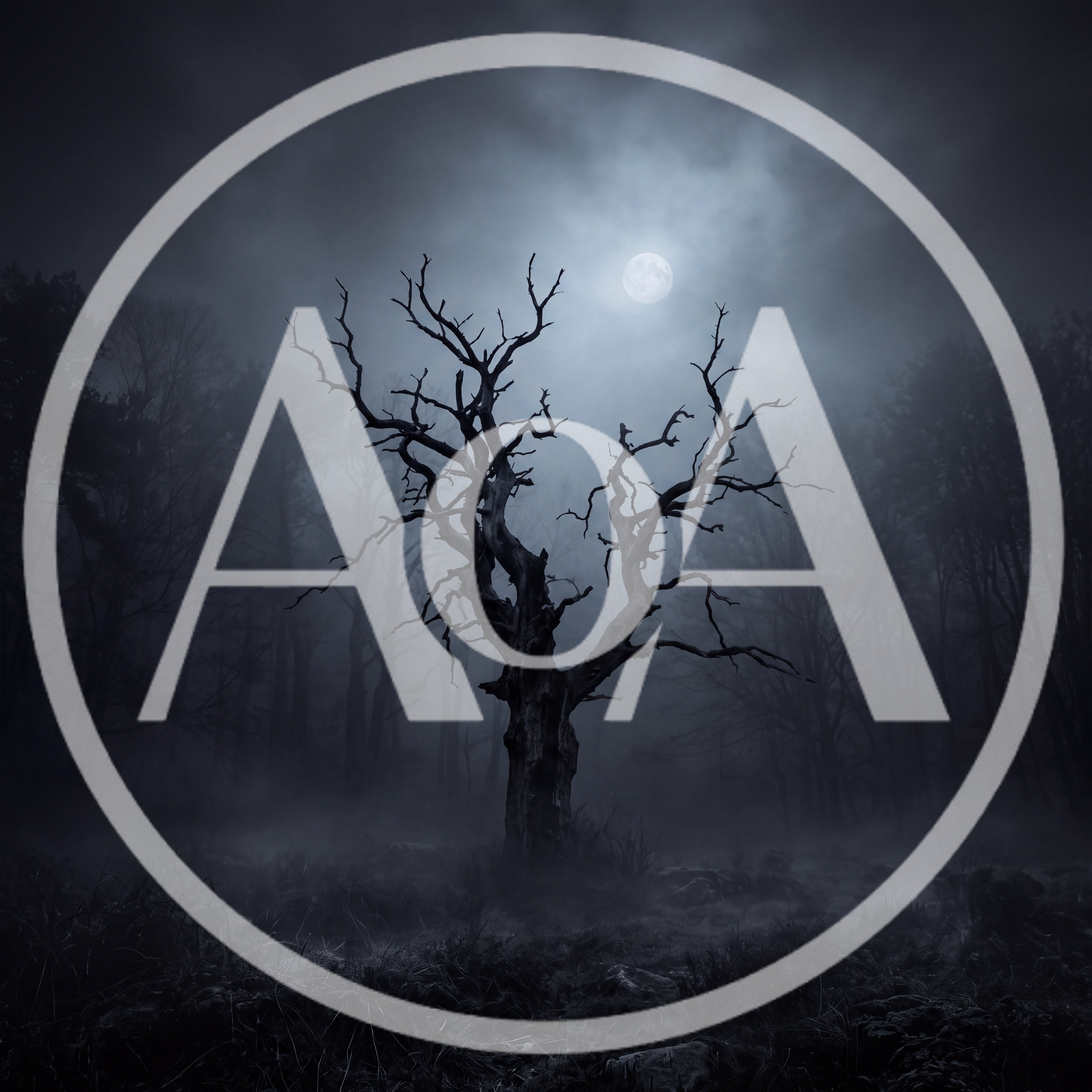 Spooky Dead Tree In A Misty Dark Forest