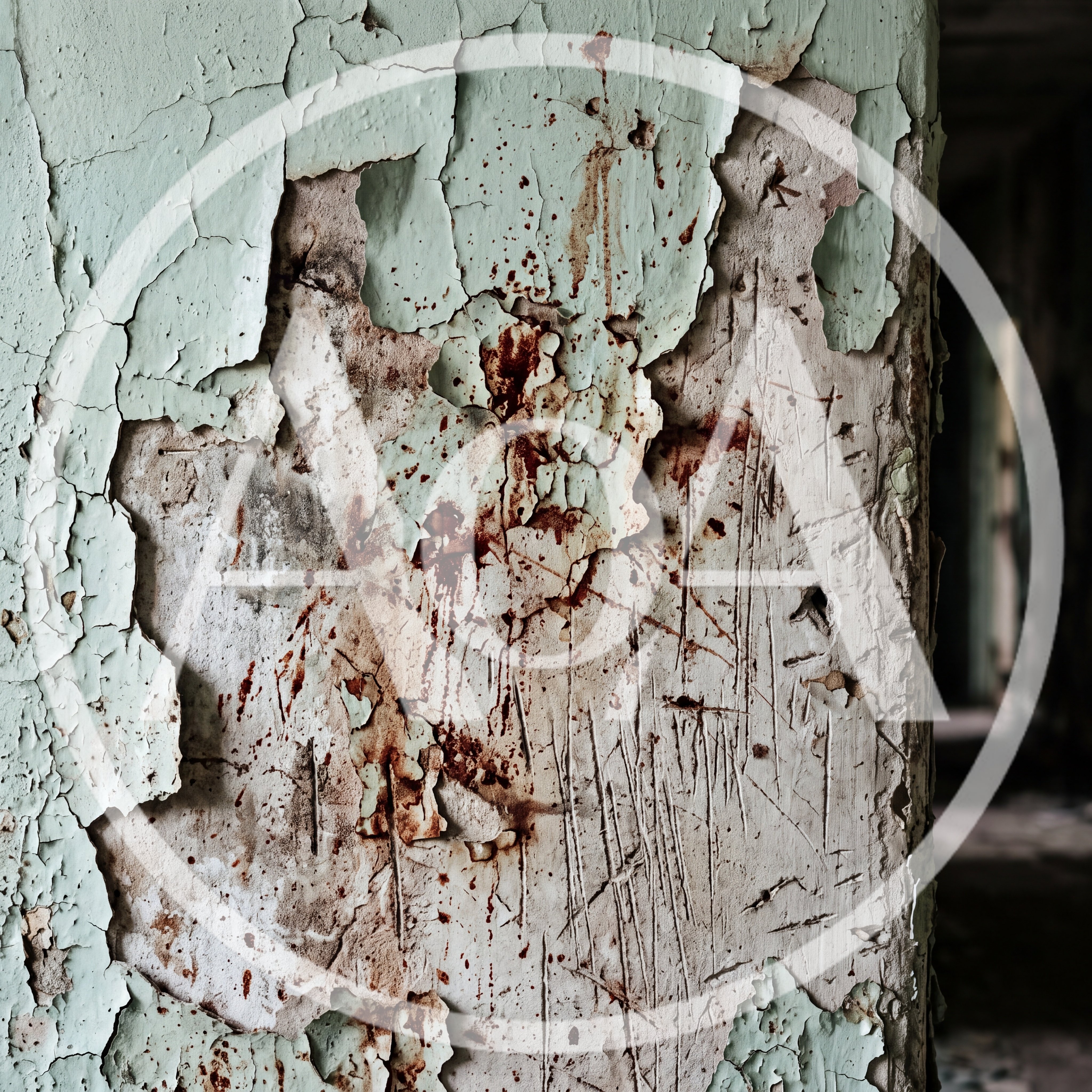 Peeling Paint On An Abandoned Building Wall