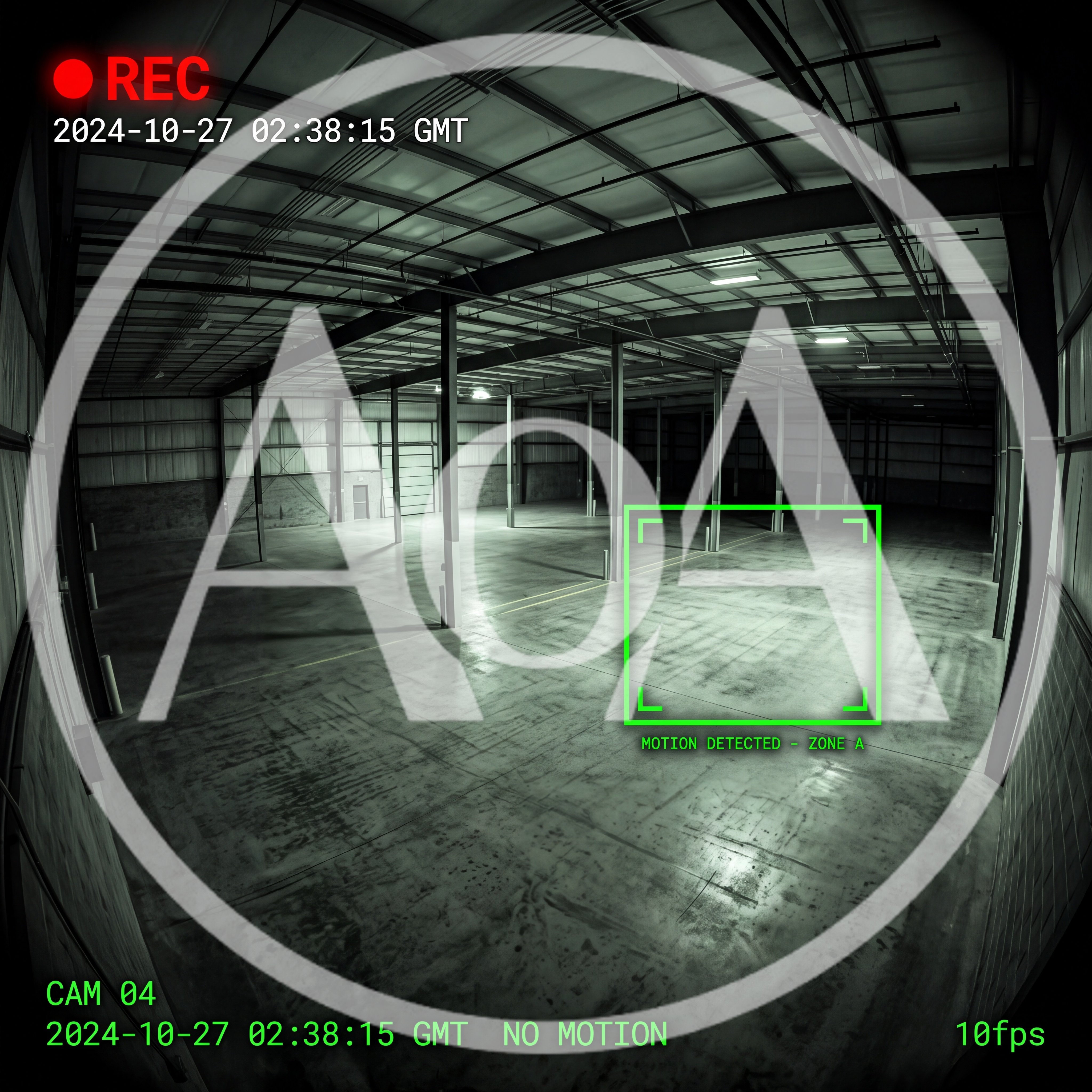 Security Camera Footage Of Empty Warehouse Interior