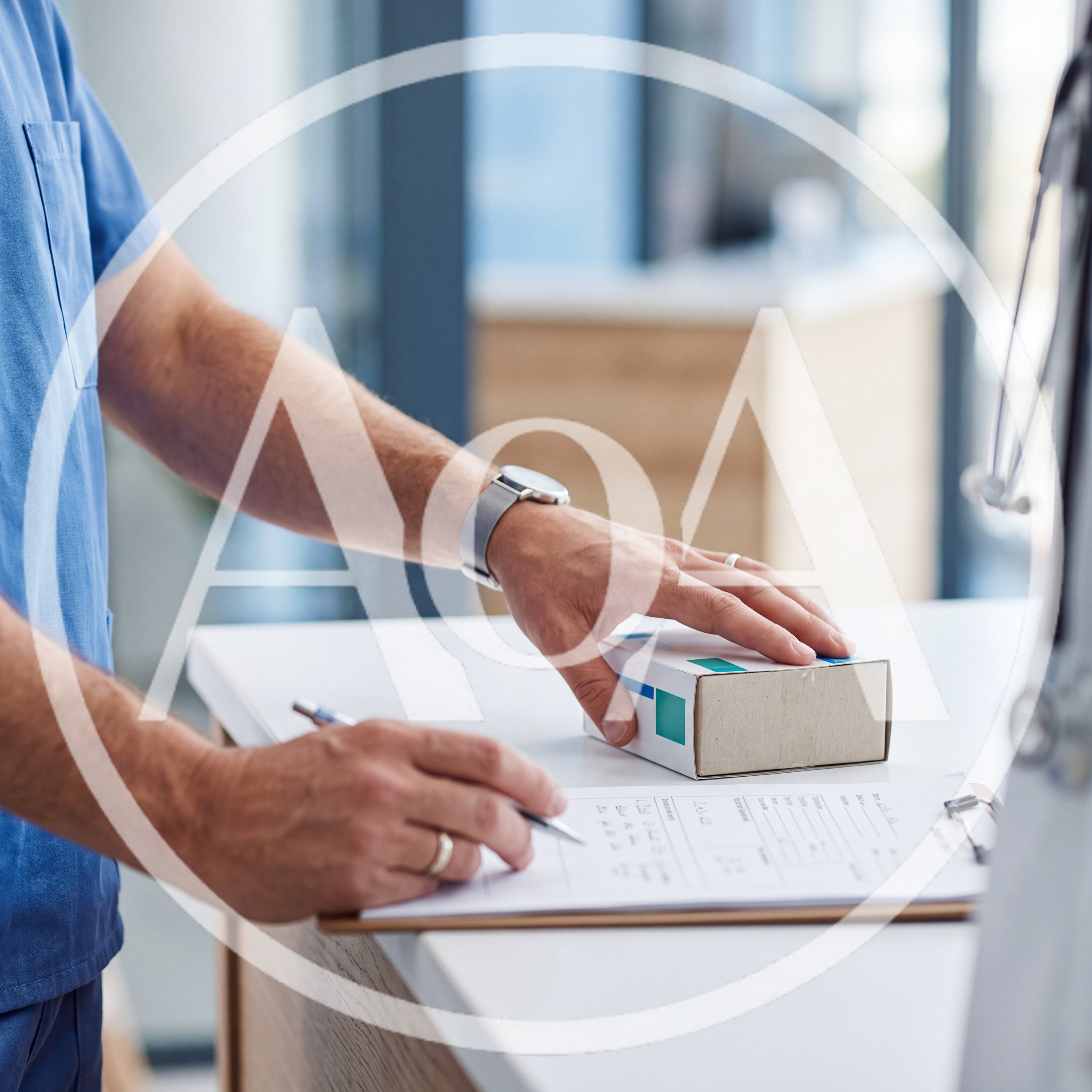 Healthcare Professional Writing Prescription Details On Clipboard