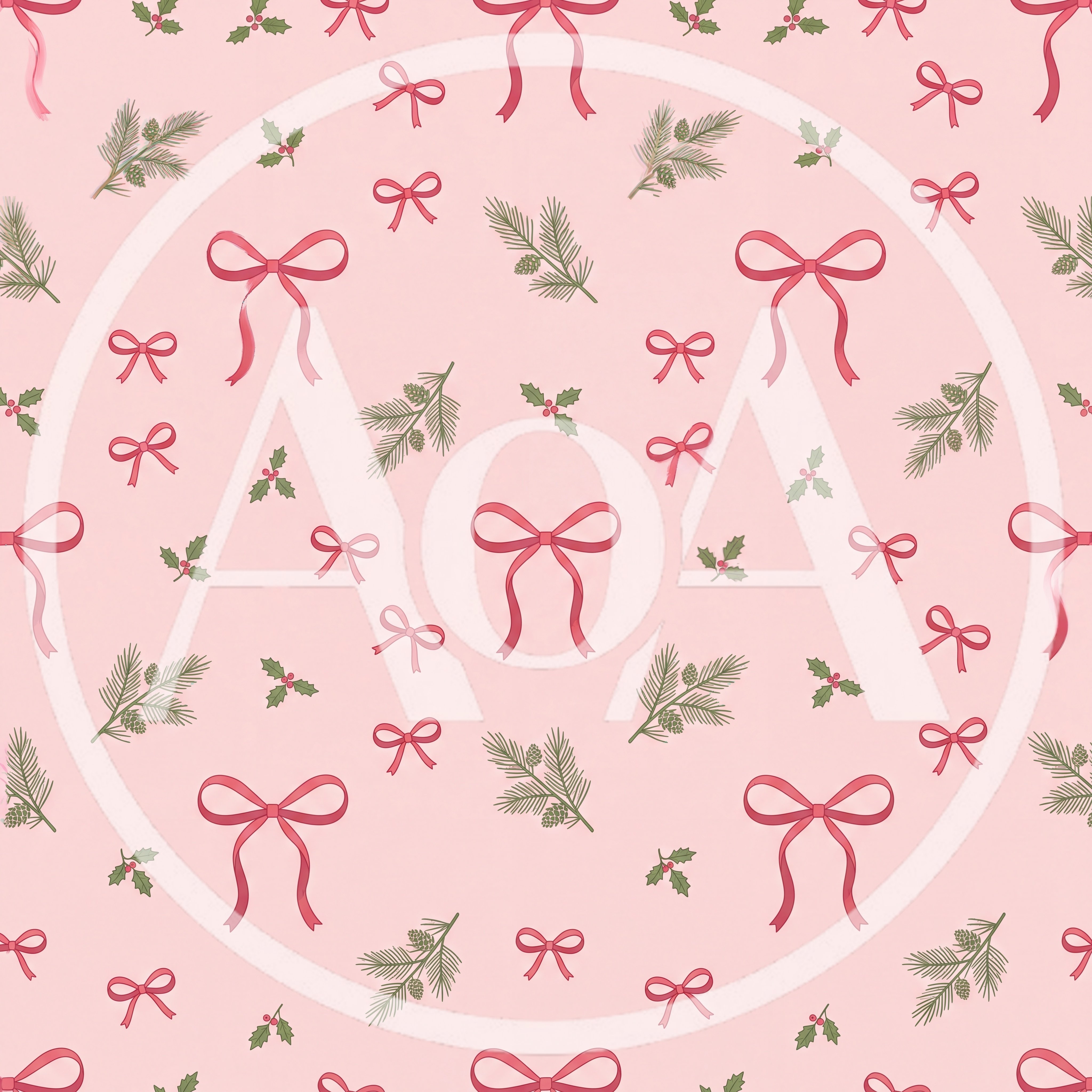 Seamless Christmas Pattern With Bows And Pine Branches