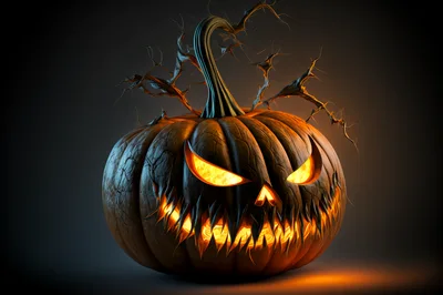 Glowing Jack O Lantern With Spooky Twigs