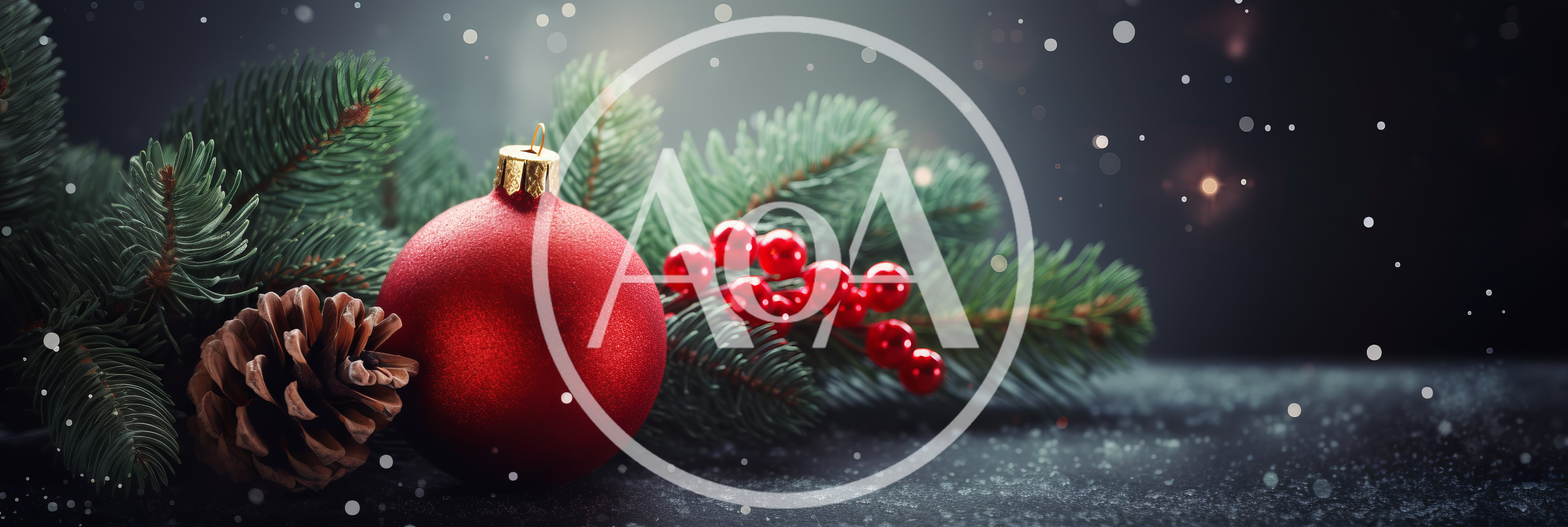 Red Christmas Ornament With Pine Cone And Berries