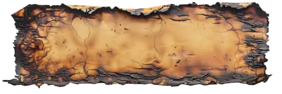 Blank paper with burnt edges on transparent background for design use