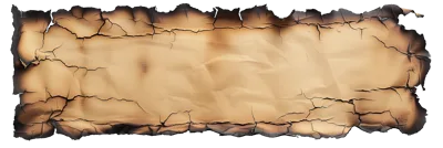 Blank paper with burnt edges on transparent background for design use
