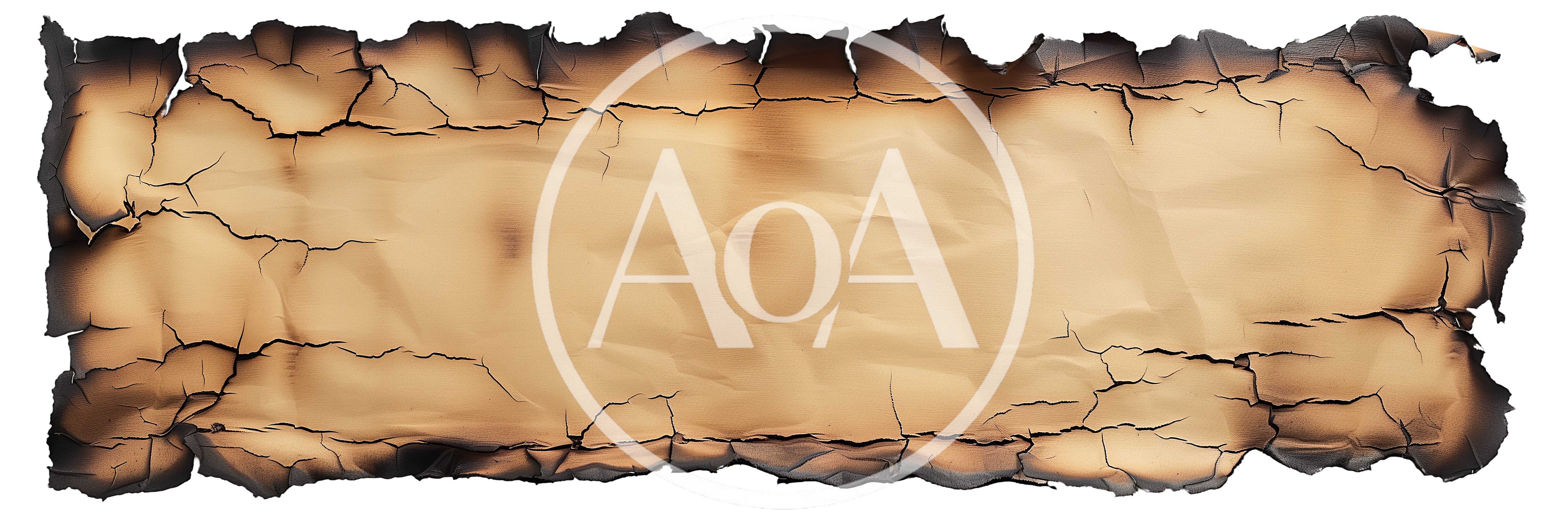 Blank paper with burnt edges on transparent background for design use