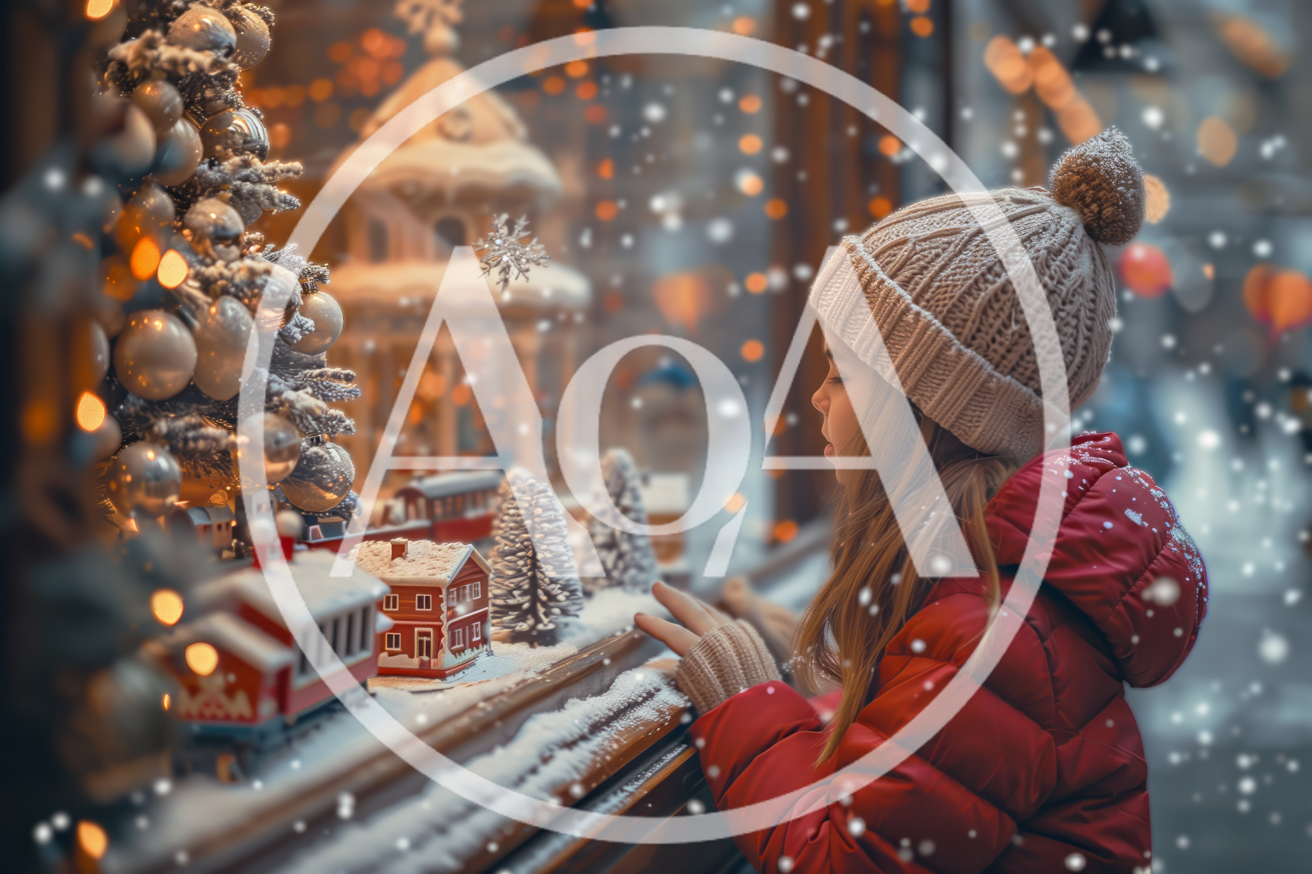 Young Girl Looking At Christmas Window Display