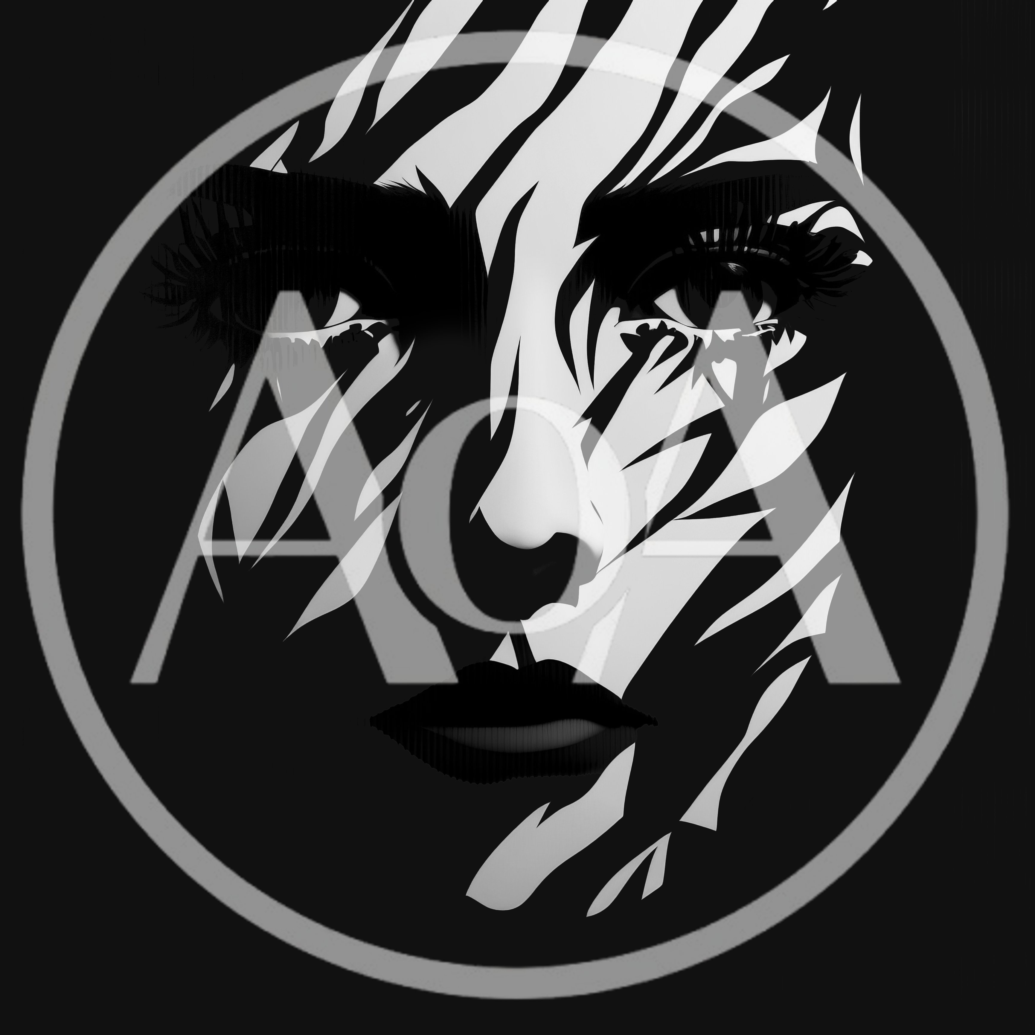 Abstract Portrait Of A Woman With Zebra Shadow Patterns