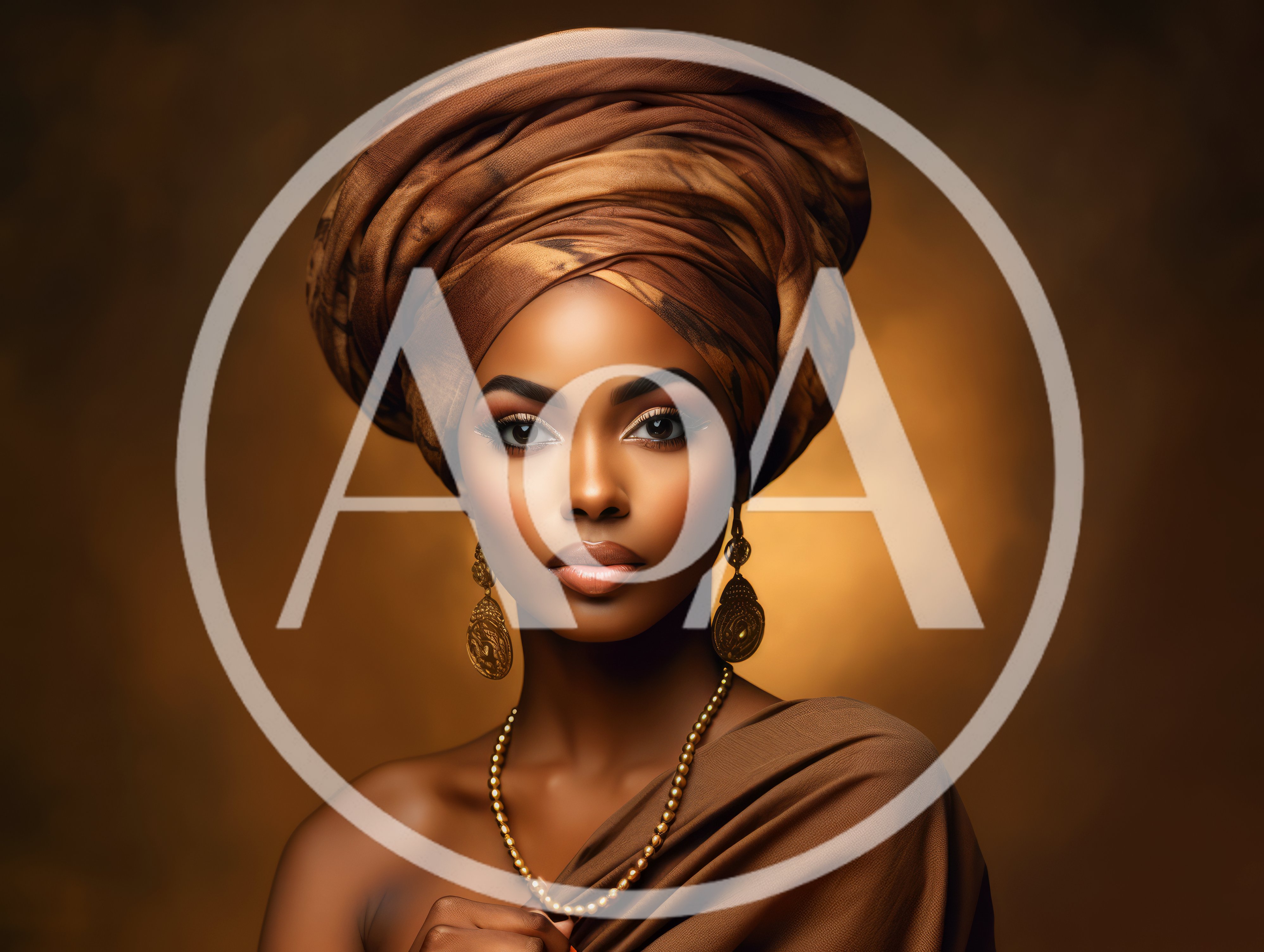 Portrait Of A Beautiful African Woman In Traditional Headwrap