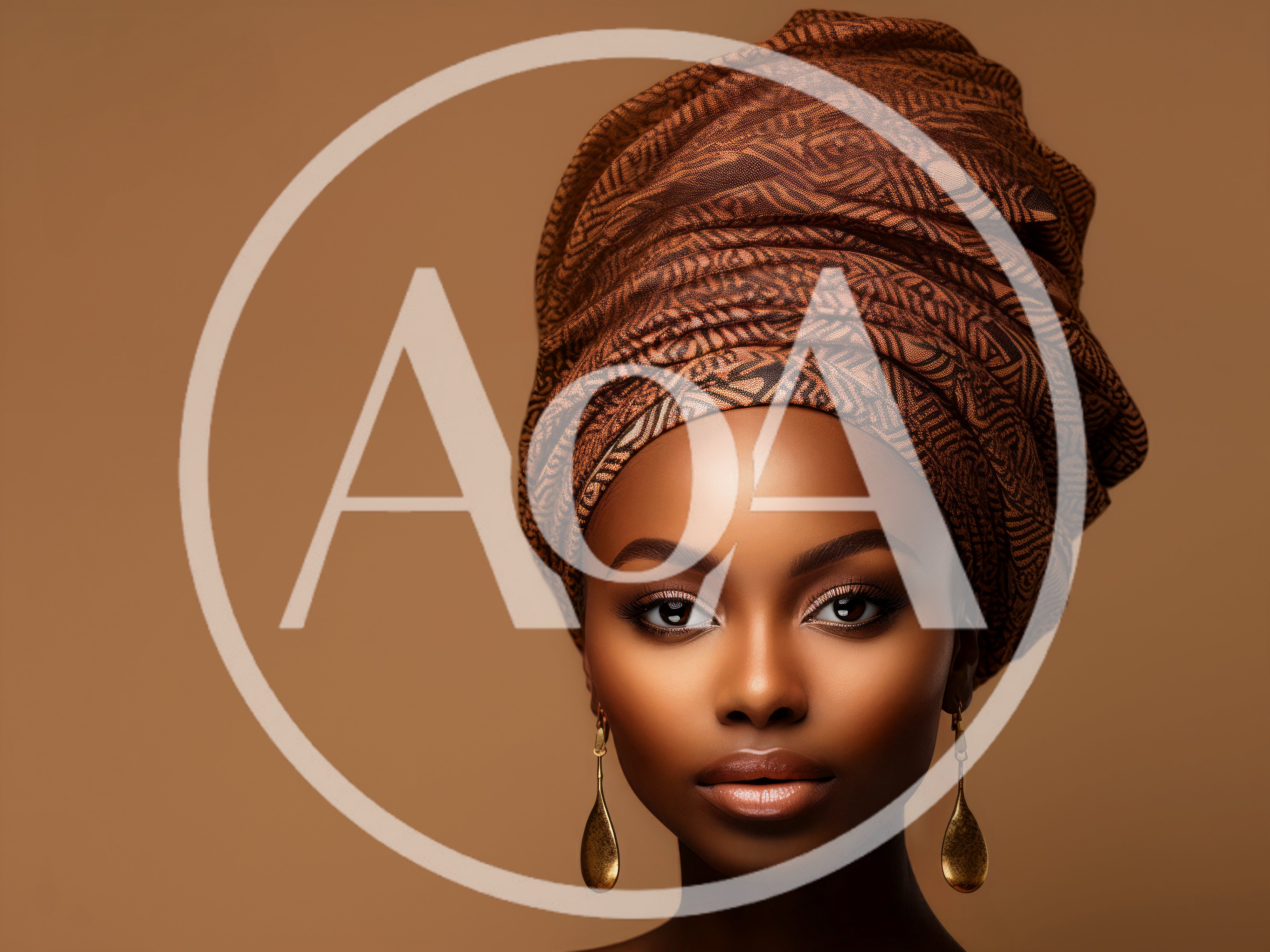 Portrait Of A Beautiful African Woman Wearing A Headwrap
