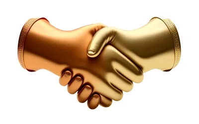 Golden Hands Shaking In A Professional Business Agreement
