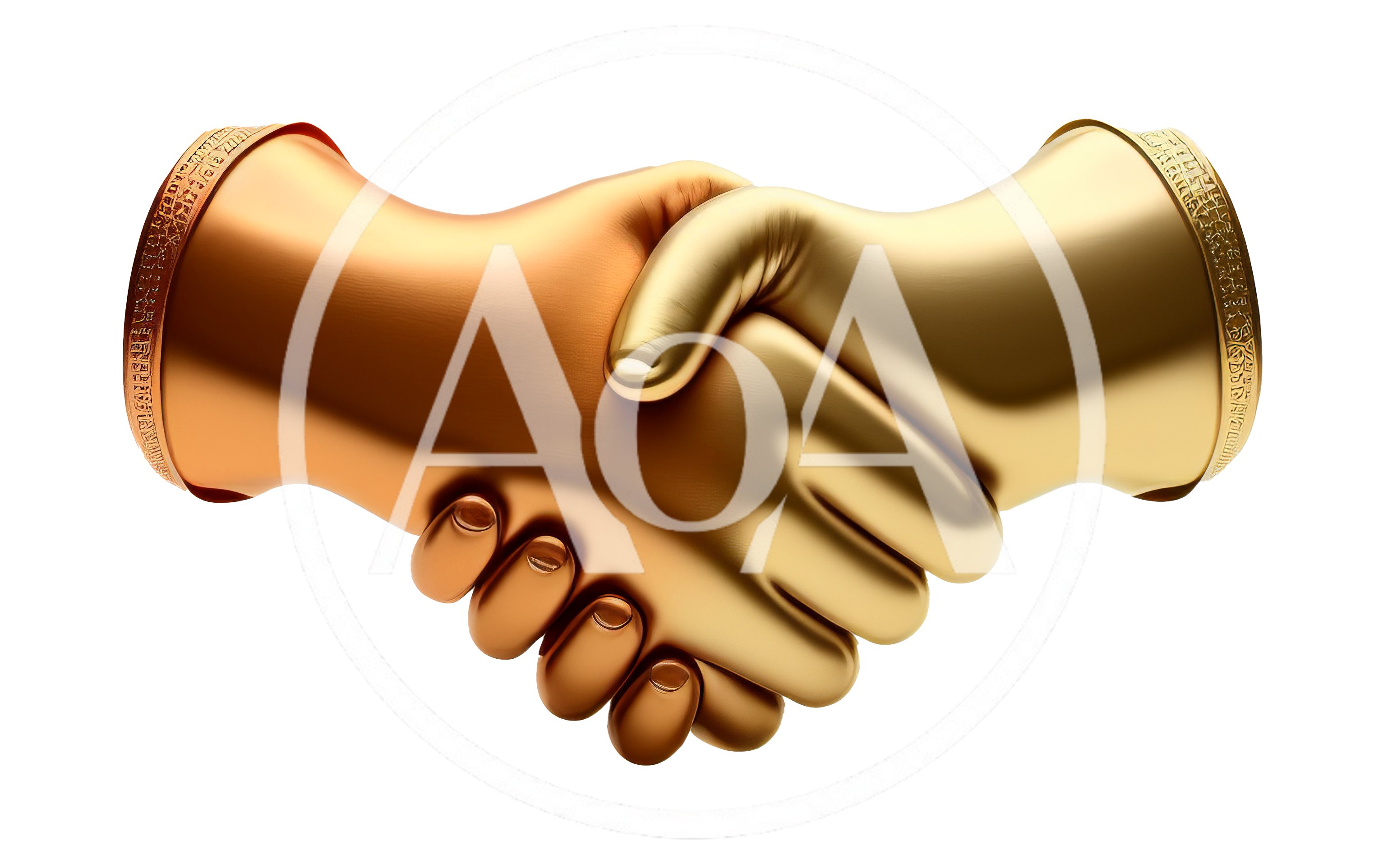 Golden Hands Shaking In A Professional Business Agreement