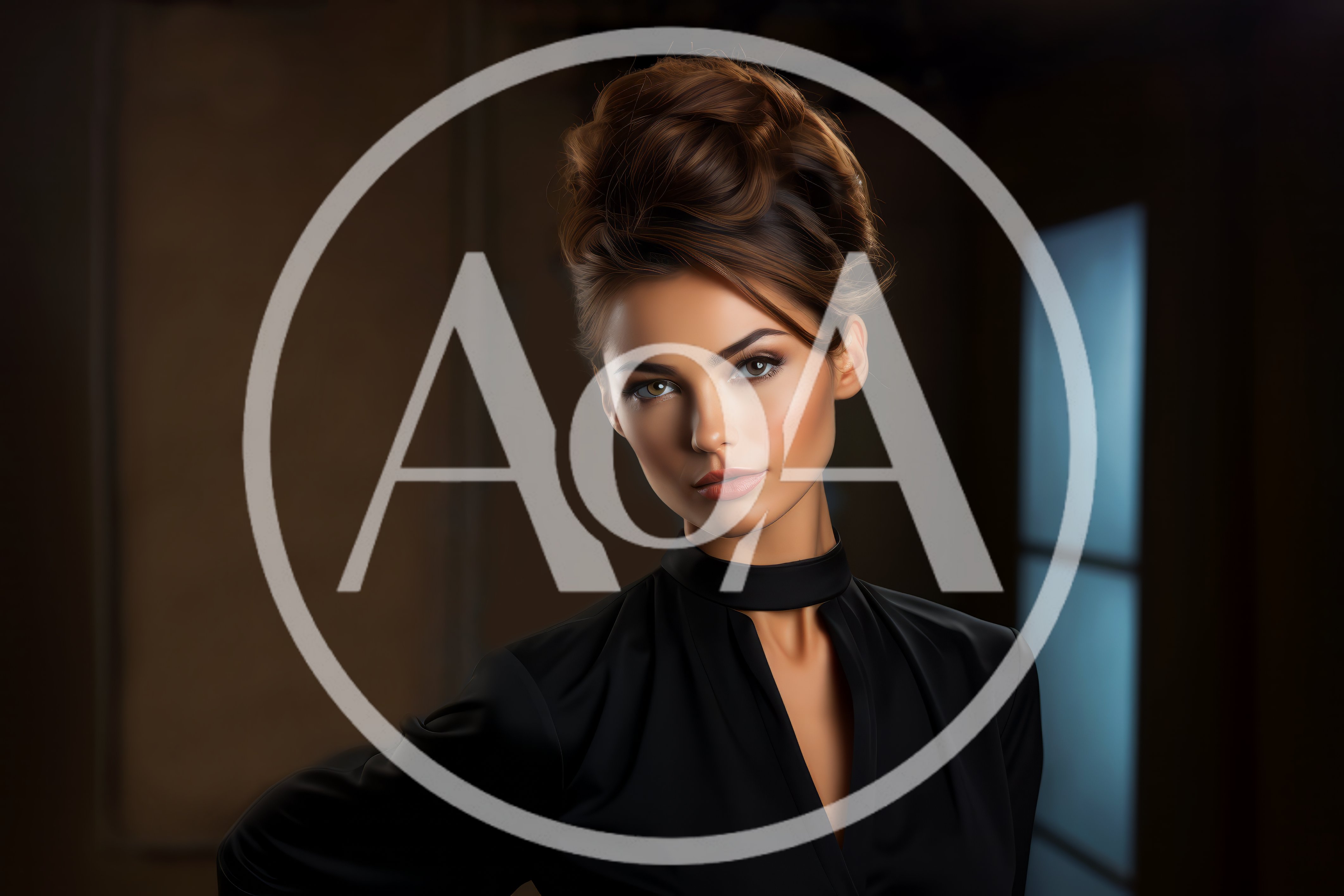 Elegant Woman With Sophisticated Updo Hairstyle