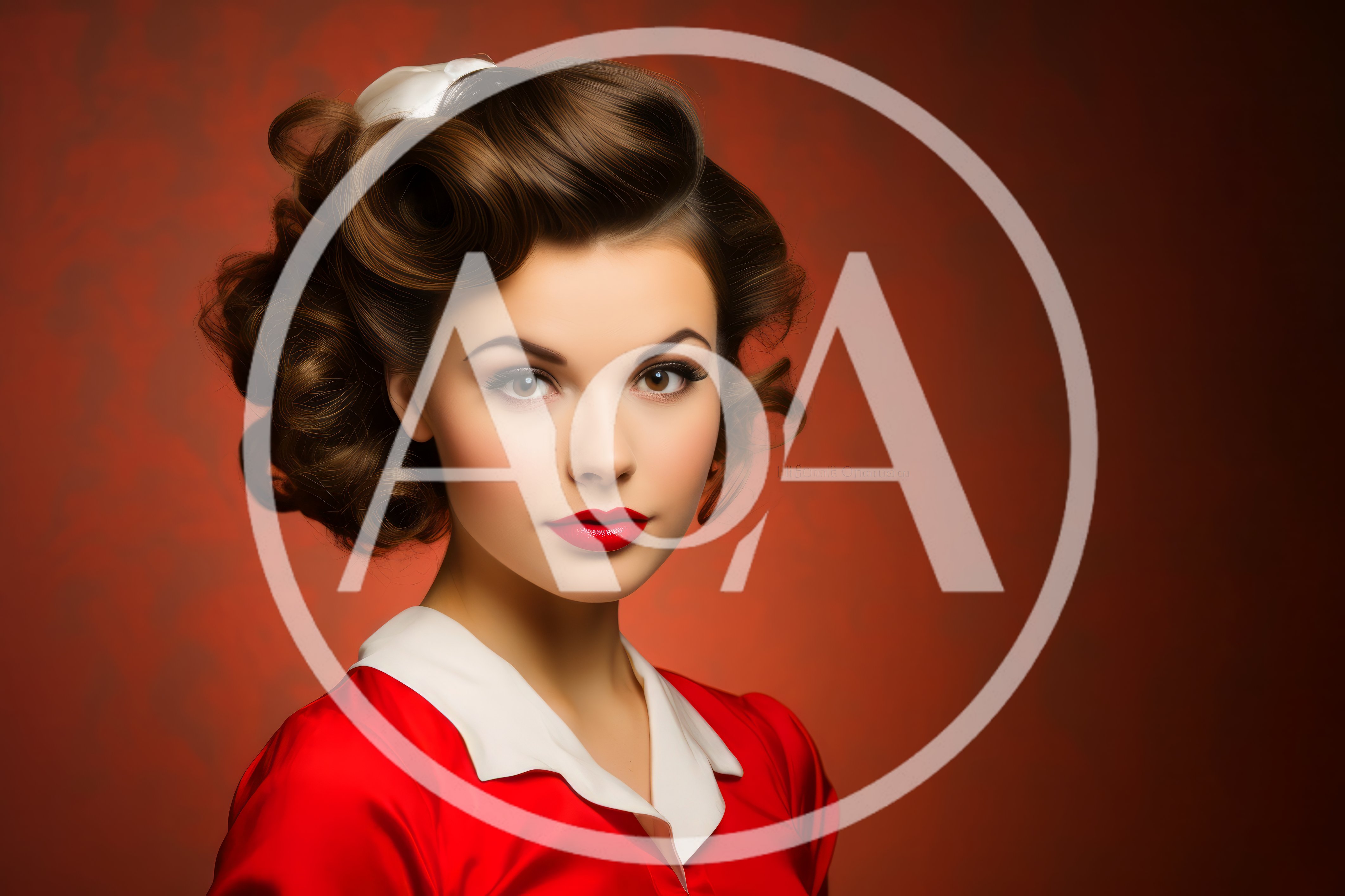Portrait Of A Beautiful Woman With Vintage Hairstyle